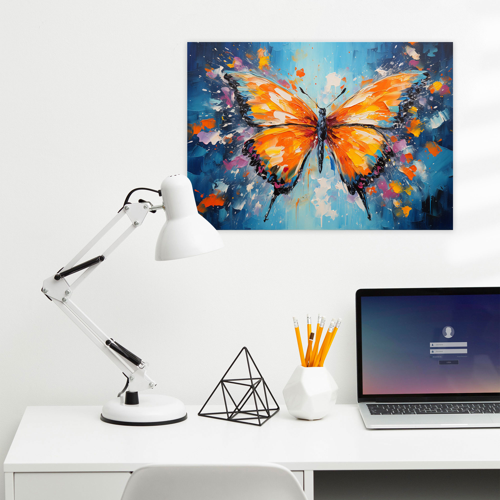 Butterflies Canvas Print - Dried Butterflies, Wall Decoration, Wall Art, Colorful