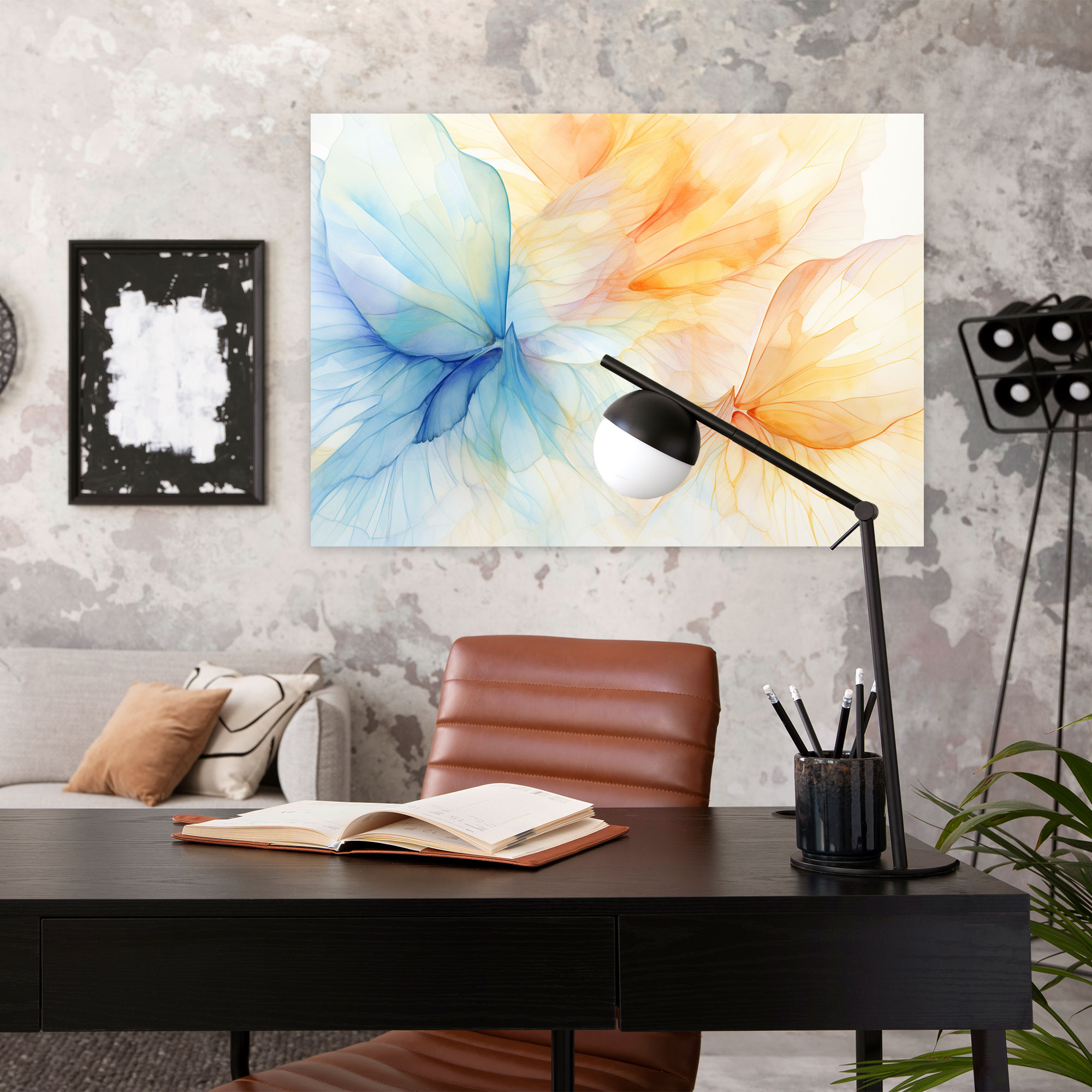 Butterflies Wall Art - Dried Butterflies, Home Decoration, Wall Art, Canvas Print