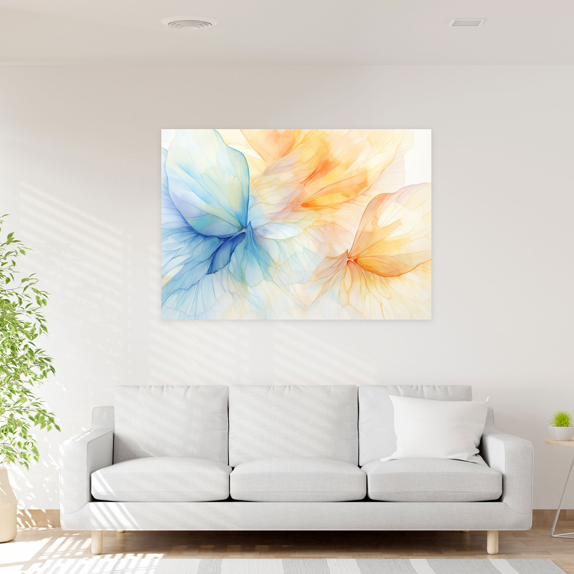 Butterflies Wall Art - Dried Butterflies, Home Decoration, Wall Art, Canvas Print