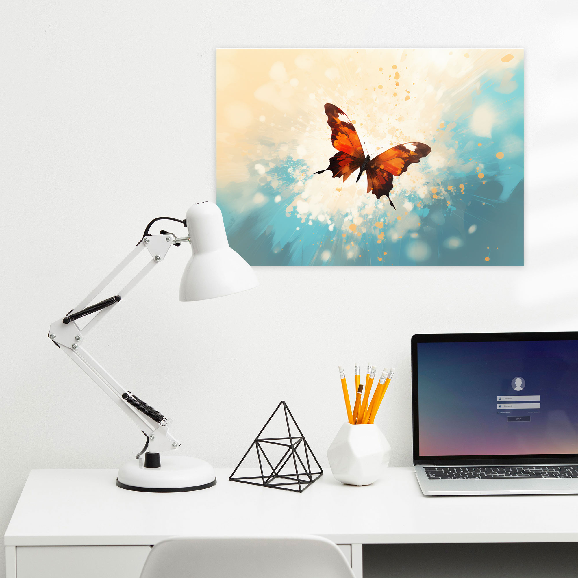 Minimalist Butterflies Canvas Print - Dried Butterflies, Canvas Wall Art, Modern, Minimalist