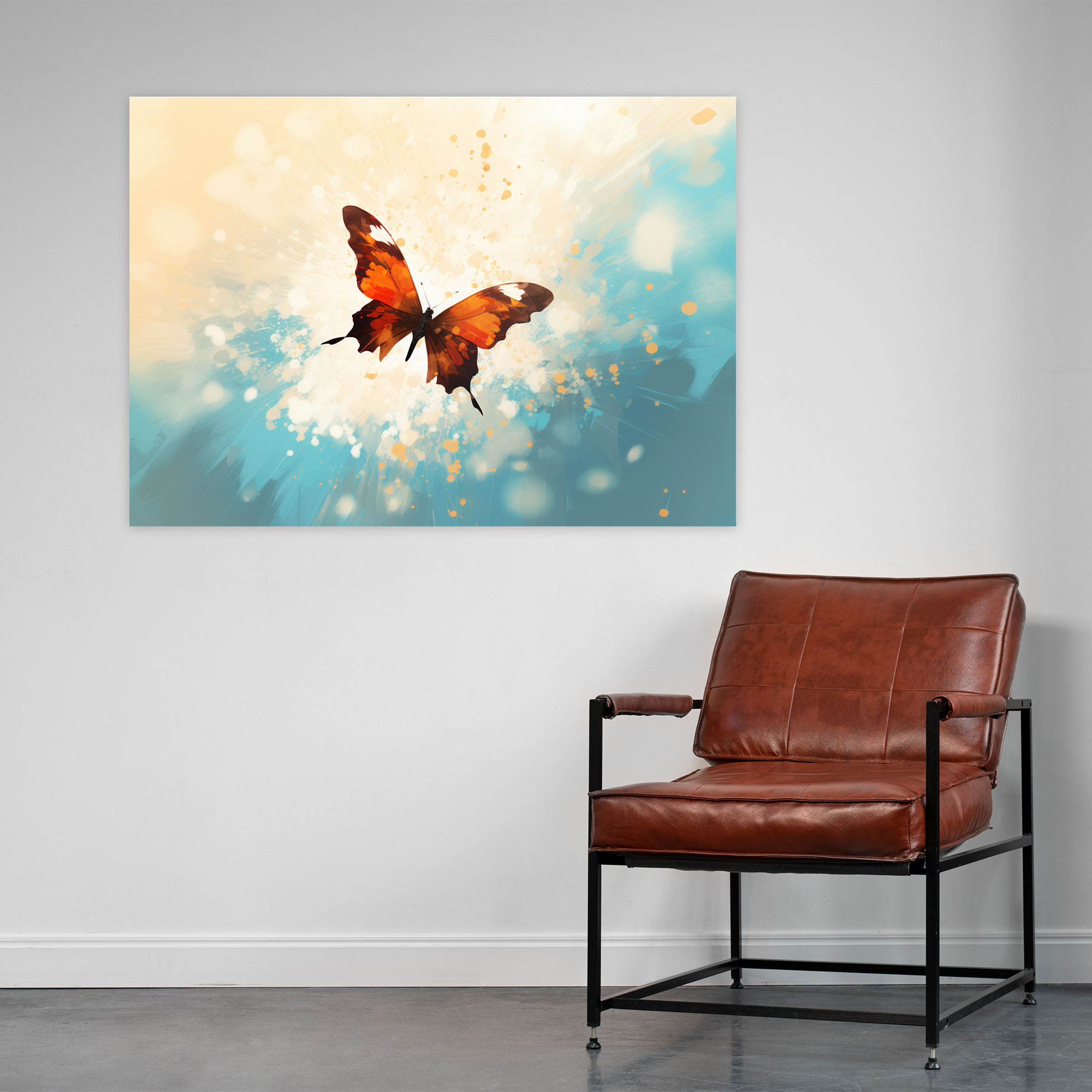 Minimalist Butterflies Canvas Print - Dried Butterflies, Canvas Wall Art, Modern, Minimalist