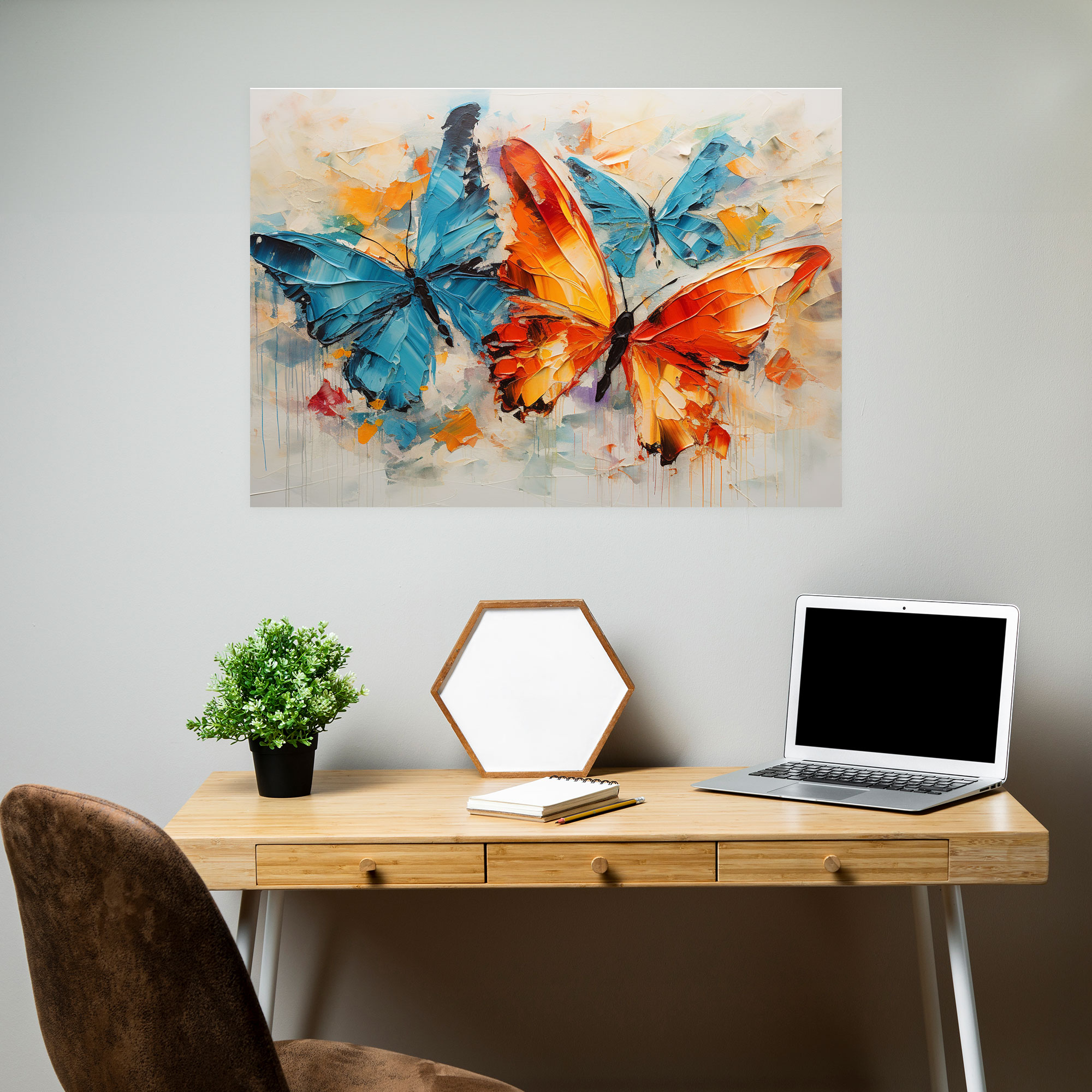 Expressive Butterflies Wall Art - Dried Butterflies, Butterflies, Wall Decoration, Dynamic