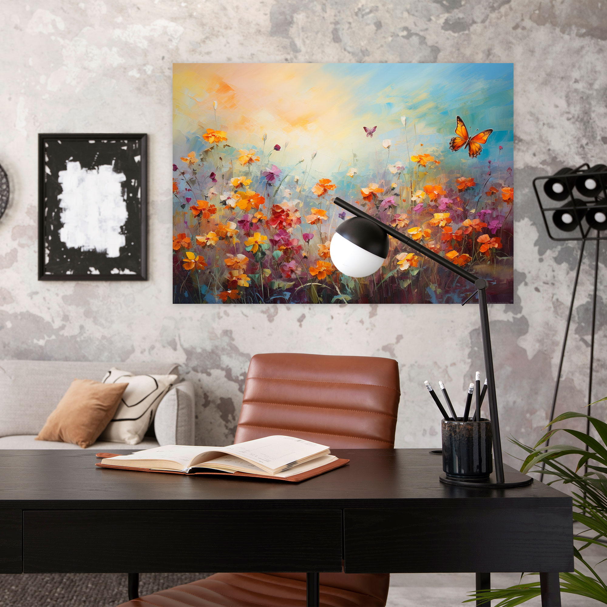 Butterflies Wall Art - Dried Butterflies, Impressionist, Canvas Print, Fluttering Butterflies