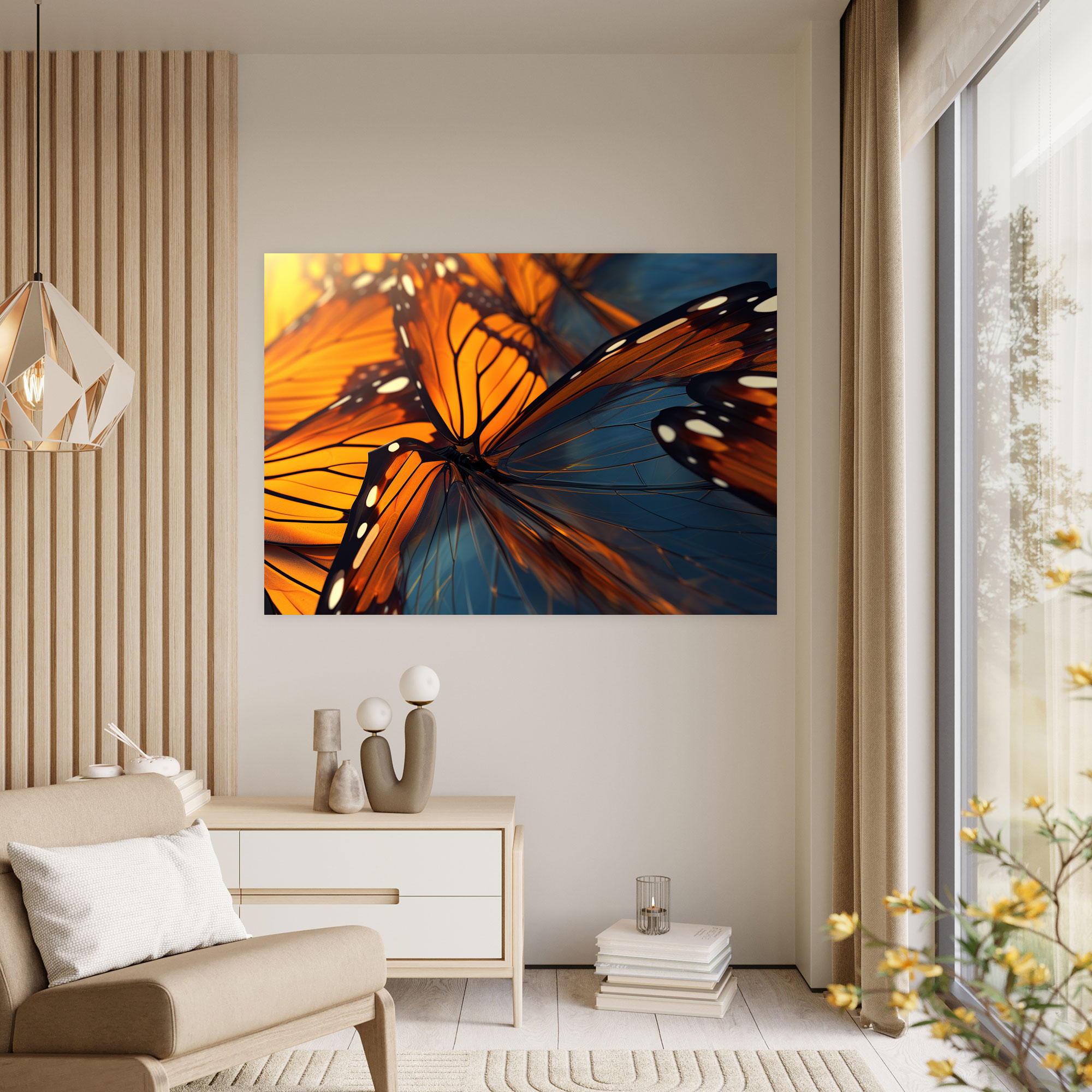 Butterflies Canvas Wall Decoration - Dried Butterflies, Wall Decoration, Wall Art, Butterflies