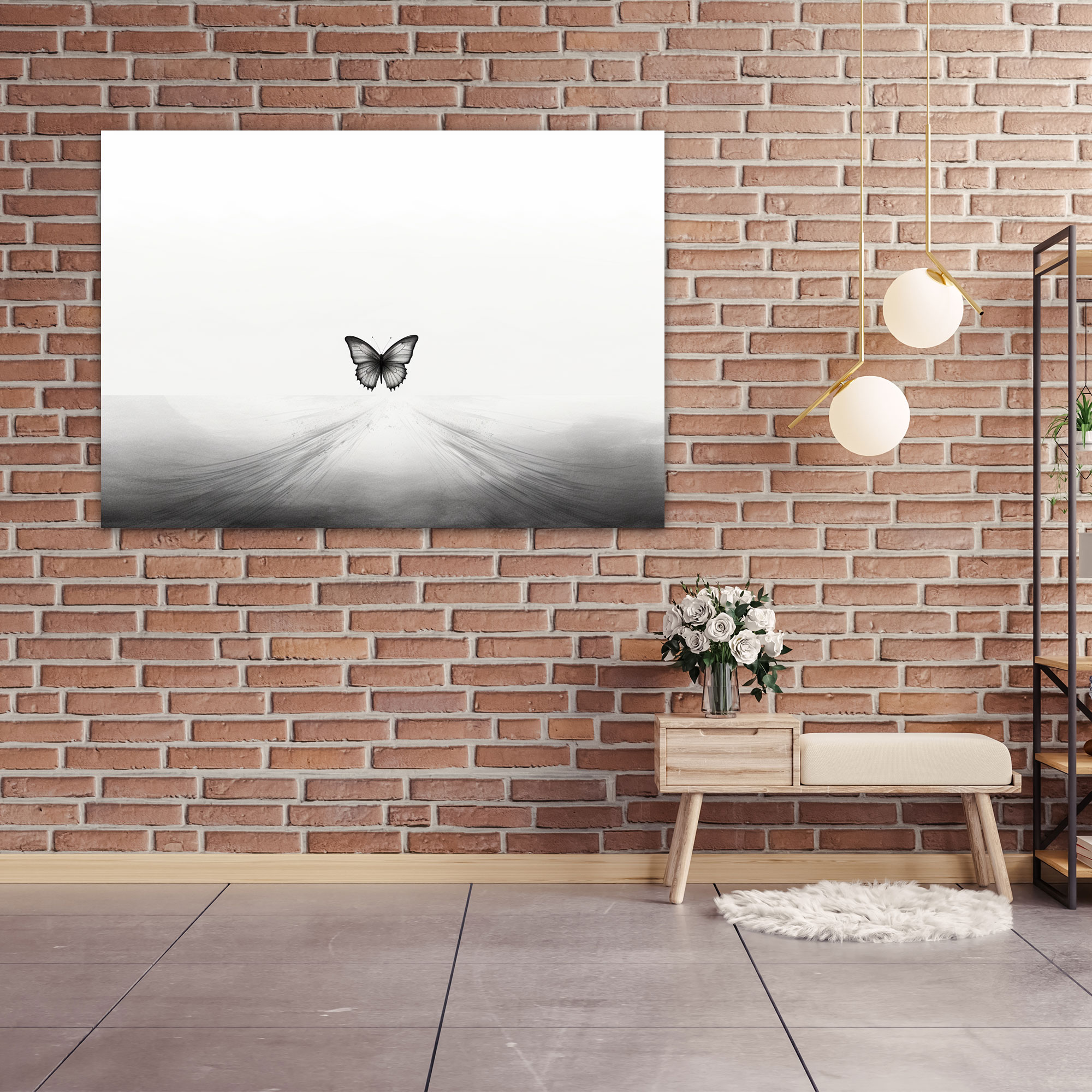 Butterflies Minimalist Canvas Print - Dried Butterflies, Canvas, Canvas Print, Wall Decoration