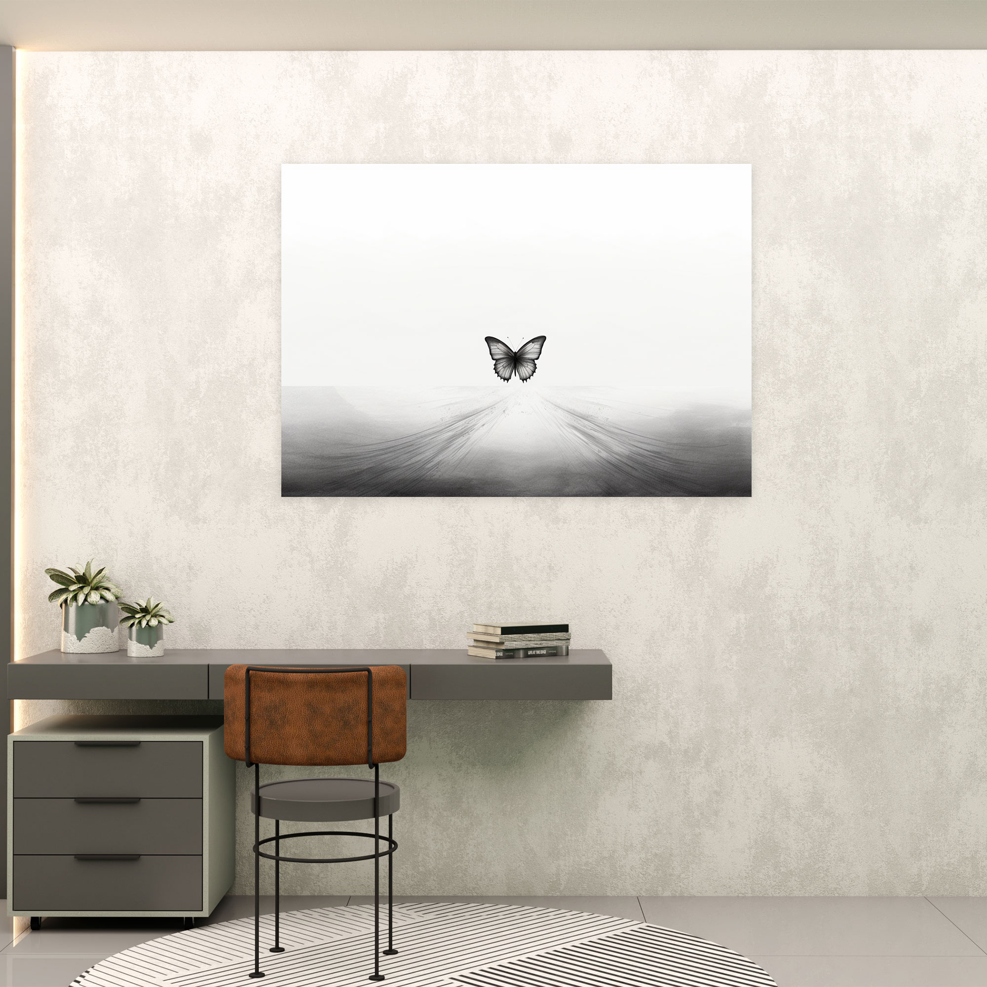 Butterflies Minimalist Canvas Print - Dried Butterflies, Canvas, Canvas Print, Wall Decoration