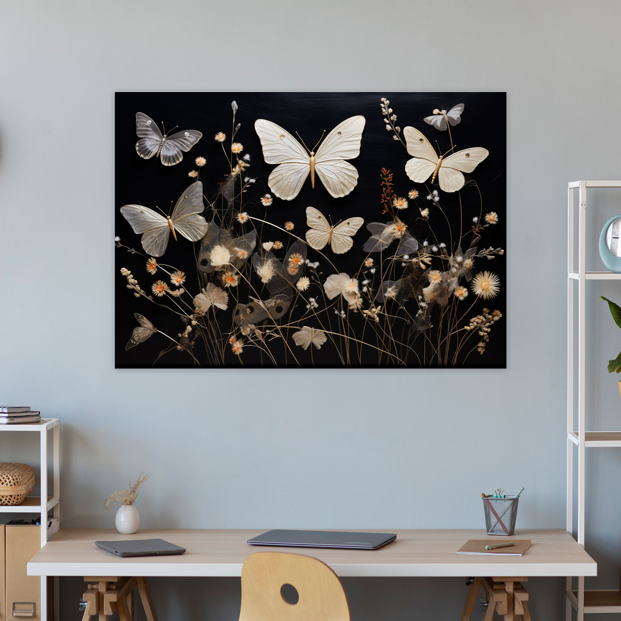 Dried Butterflies Photorealistic Collection Canvas Print - Dried Butterflies, Home Decoration, Wall Art, Canvas