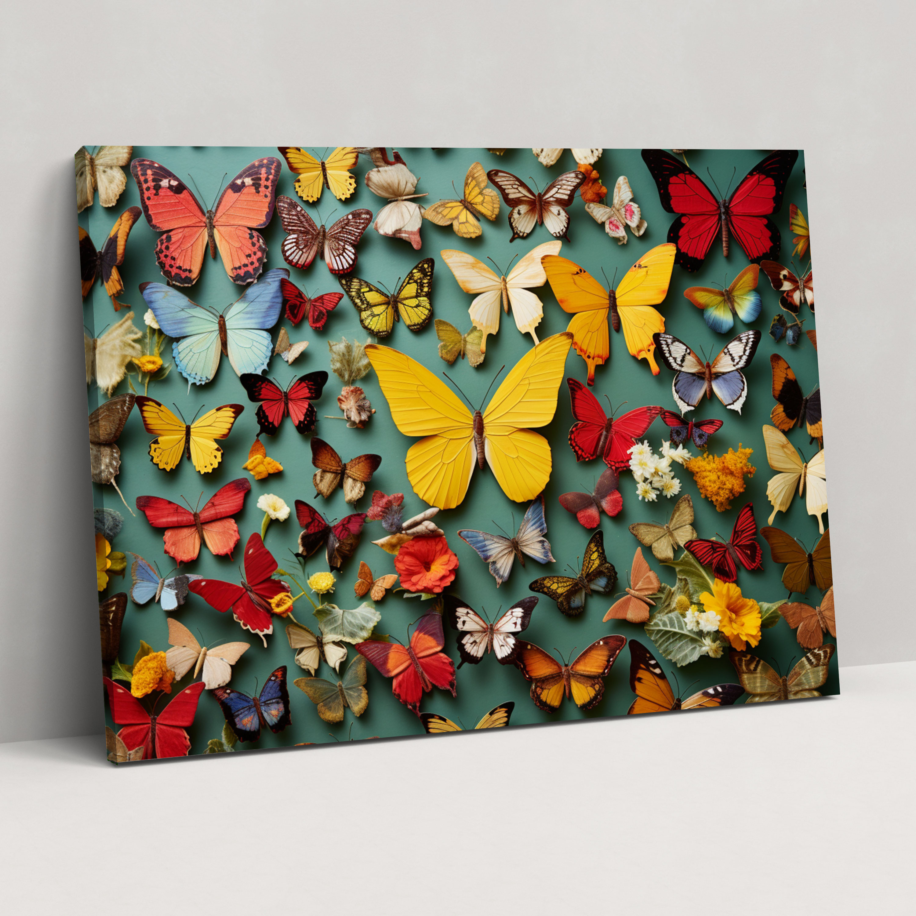 Dried Butterflies Photorealistic Collection Wall Art - Dried Butterflies, Wall Decoration, Butterflies, Colorful