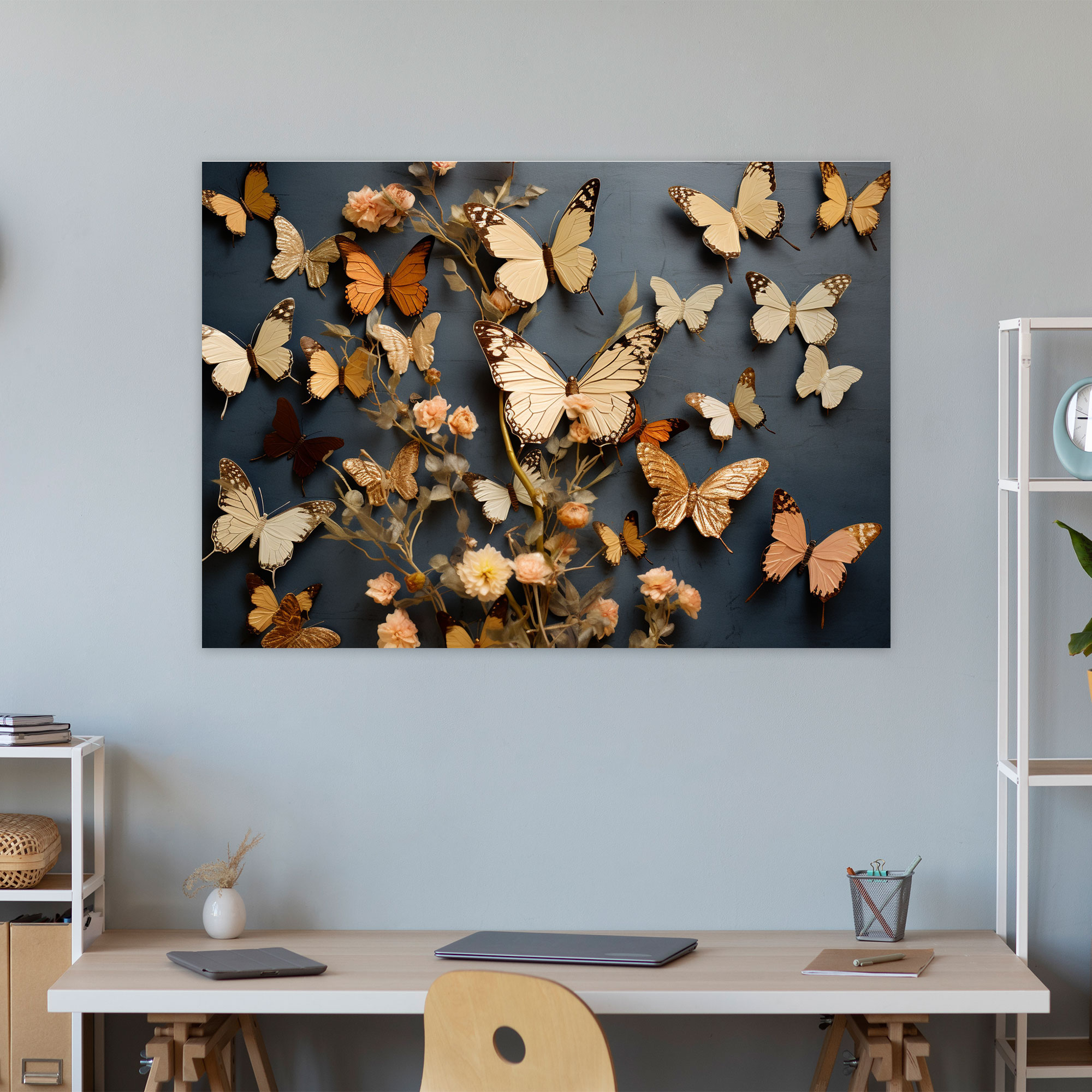 Dried Butterflies Photorealistic Collection Wall Art - Dried Butterflies, Wall Decoration, Canvas, Nature