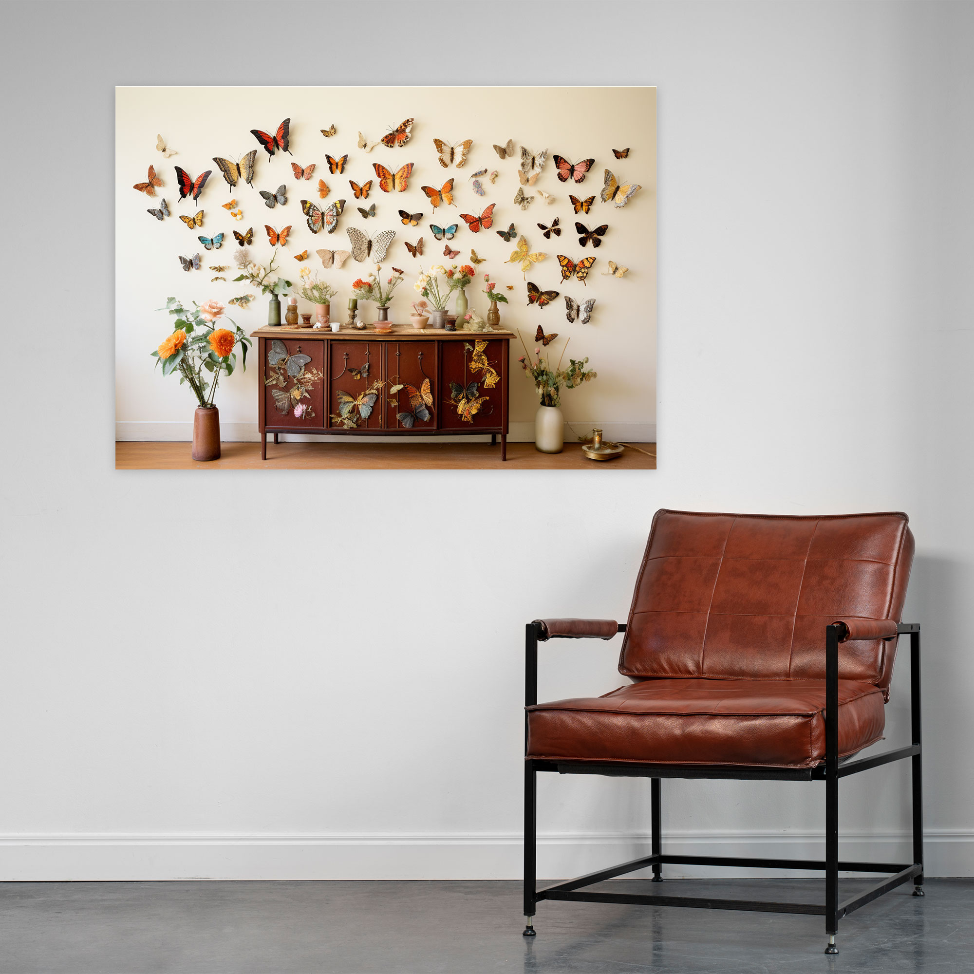 Dried Butterflies Photorealistic Collection Wall Decoration - Dried Butterflies, Canvas Wall Art, Home Decoration, Wall Decoration