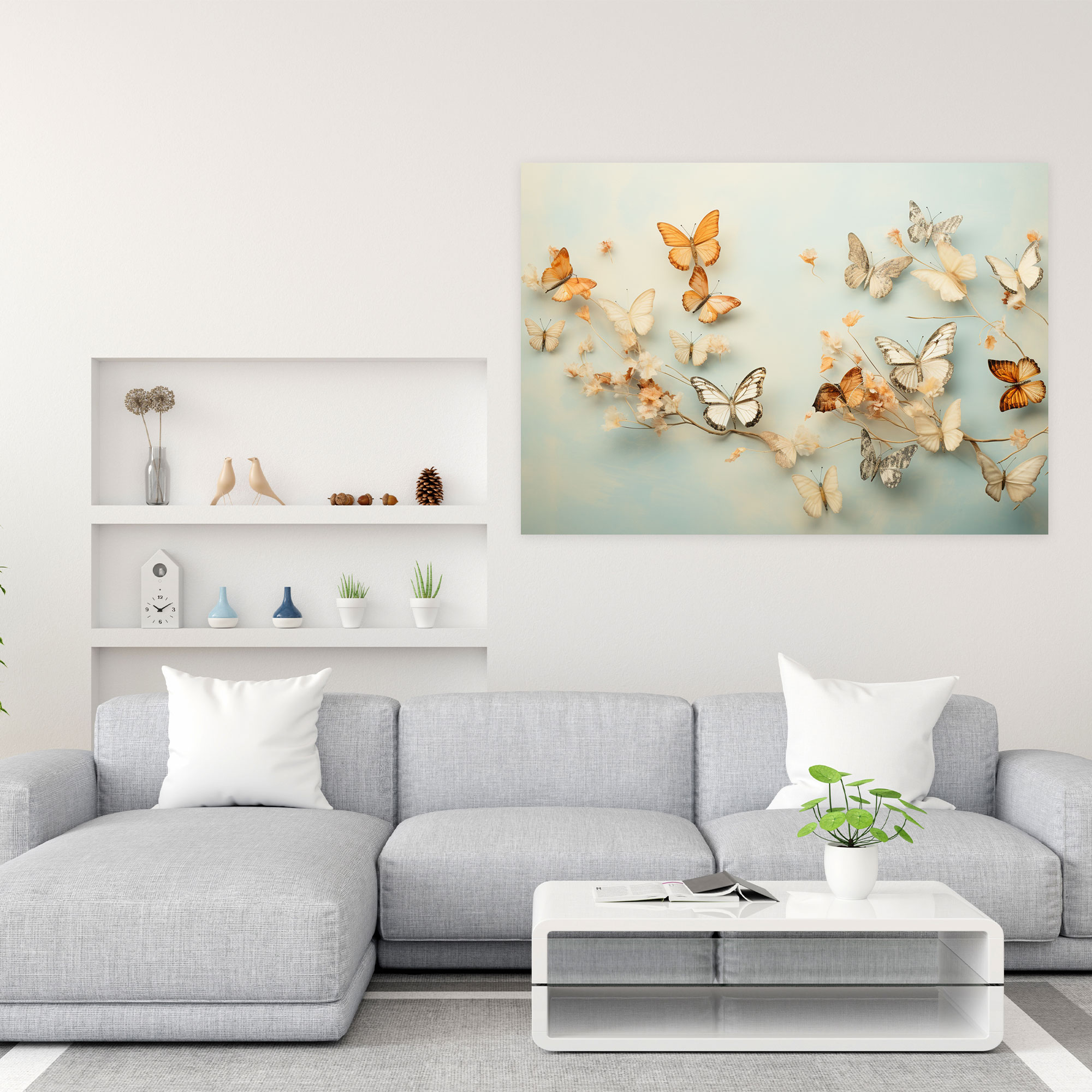 Dried Butterflies Photorealistic Collection Wall Art - Dried Butterflies, Home Decoration, Dried Butterflies Photorealistic Collection, Serene Ambiance