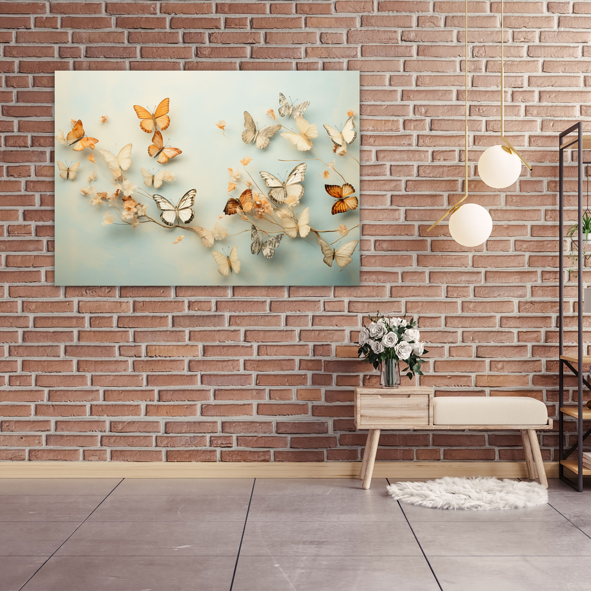 Dried Butterflies Photorealistic Collection Wall Art - Dried Butterflies, Home Decoration, Dried Butterflies Photorealistic Collection, Serene Ambiance