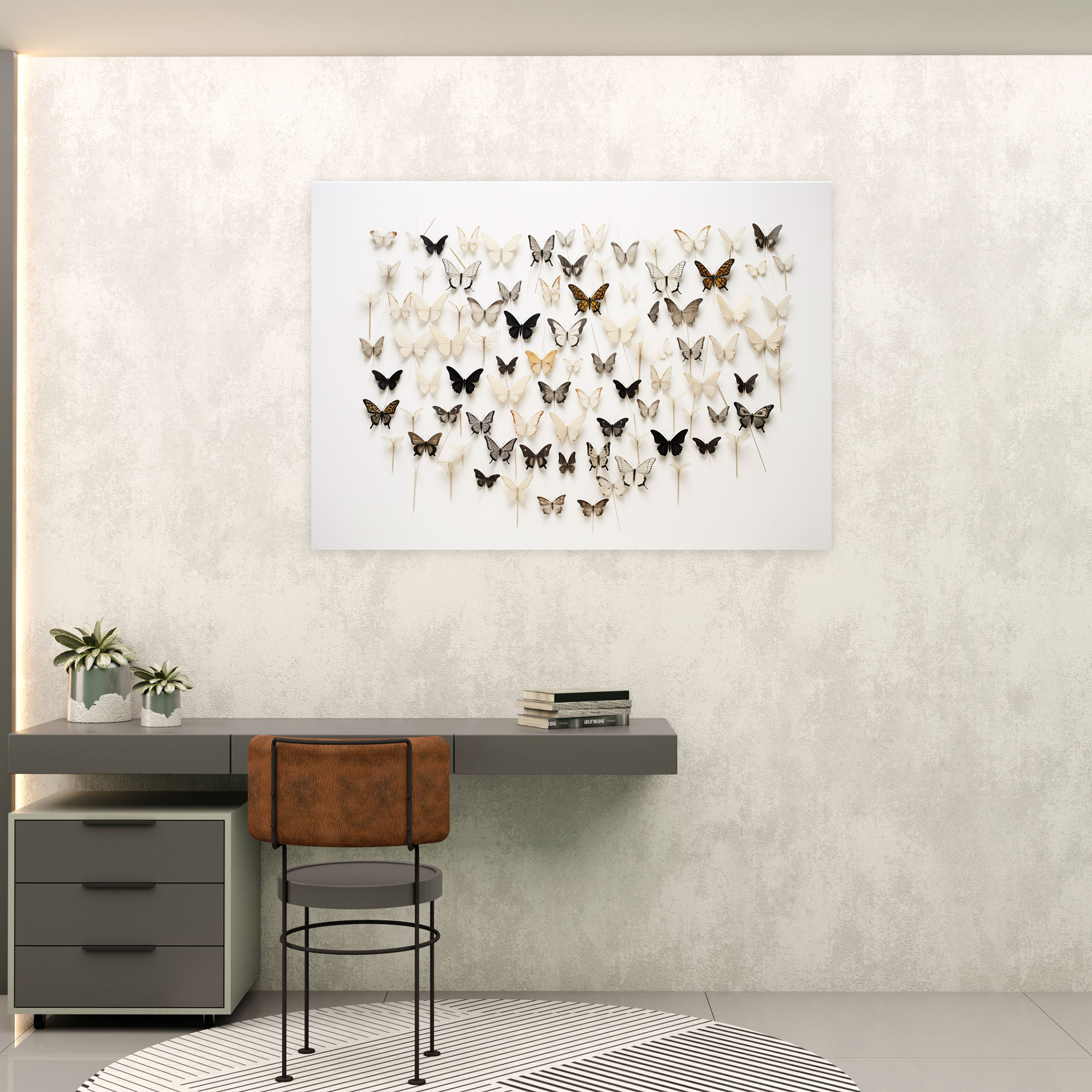 Dried Butterflies Photorealistic Collection Wall Decoration - Dried Butterflies, Contemporary Aesthetic, Wall Decoration, Dried Butterflies Photorealistic Collection