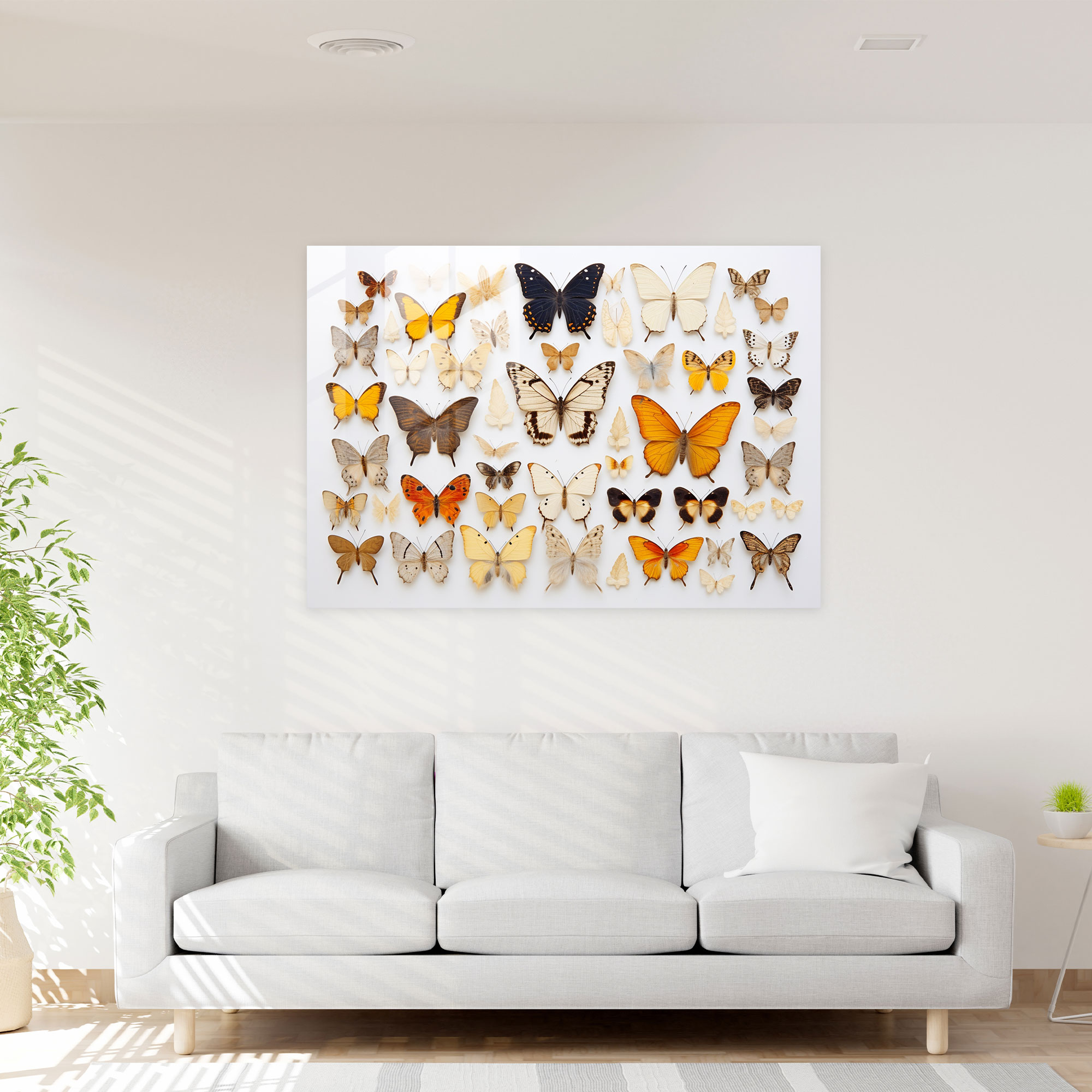 Dried Butterflies Wall Decoration - Dried Butterflies, Wall Decoration, Glass Print, Home Decoration