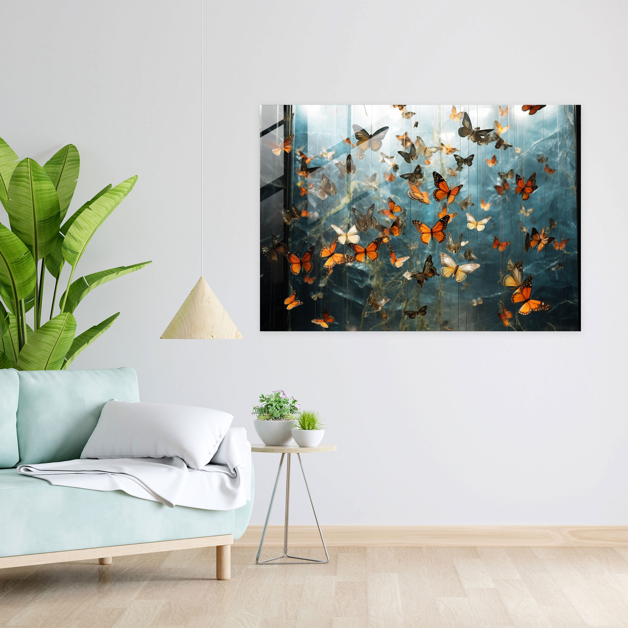 Dried Butterflies Wall Decoration - Floating Delight - Dried Butterflies, Wall Decoration, Modern Art, Home Decoration