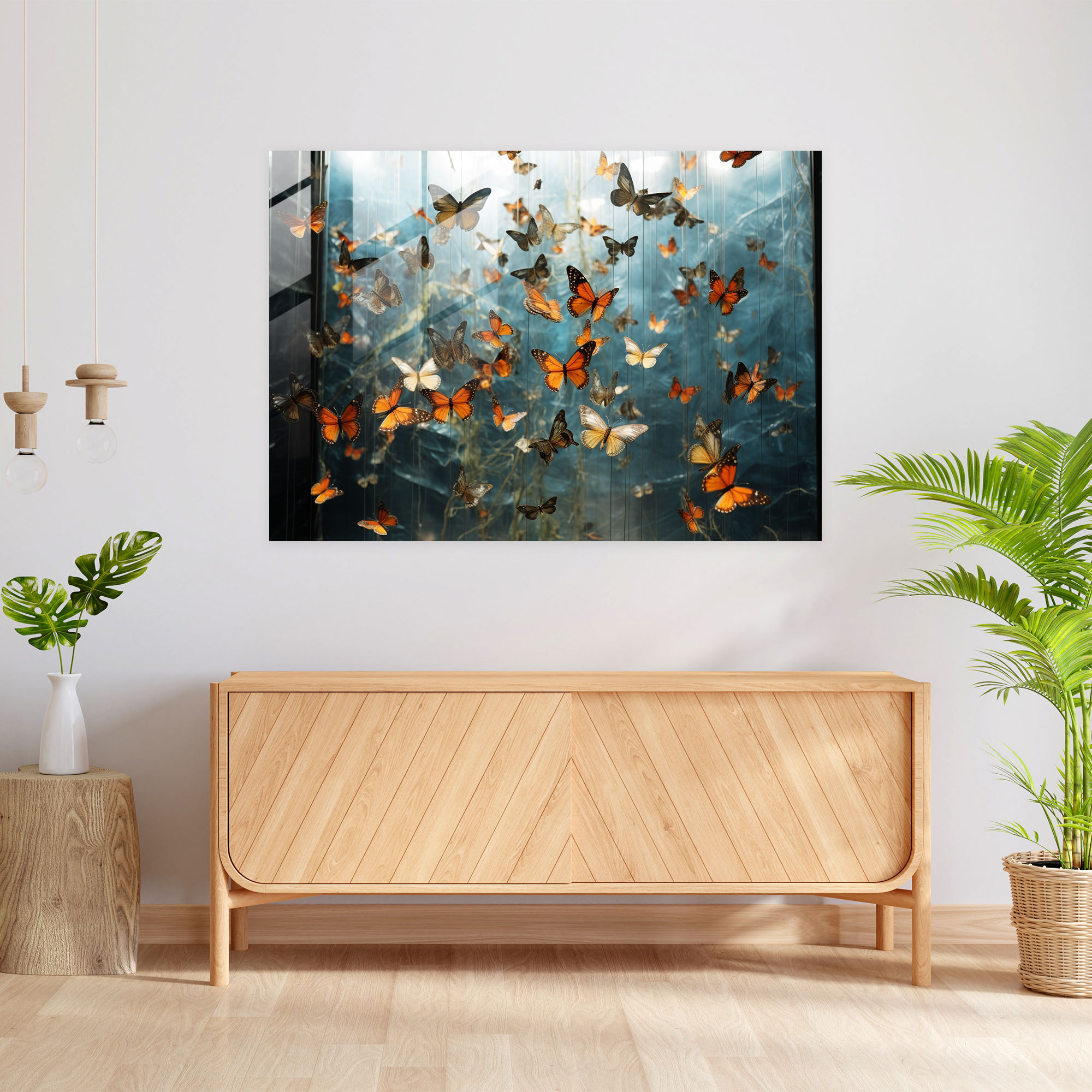Dried Butterflies Wall Decoration - Floating Delight - Dried Butterflies, Wall Decoration, Modern Art, Home Decoration