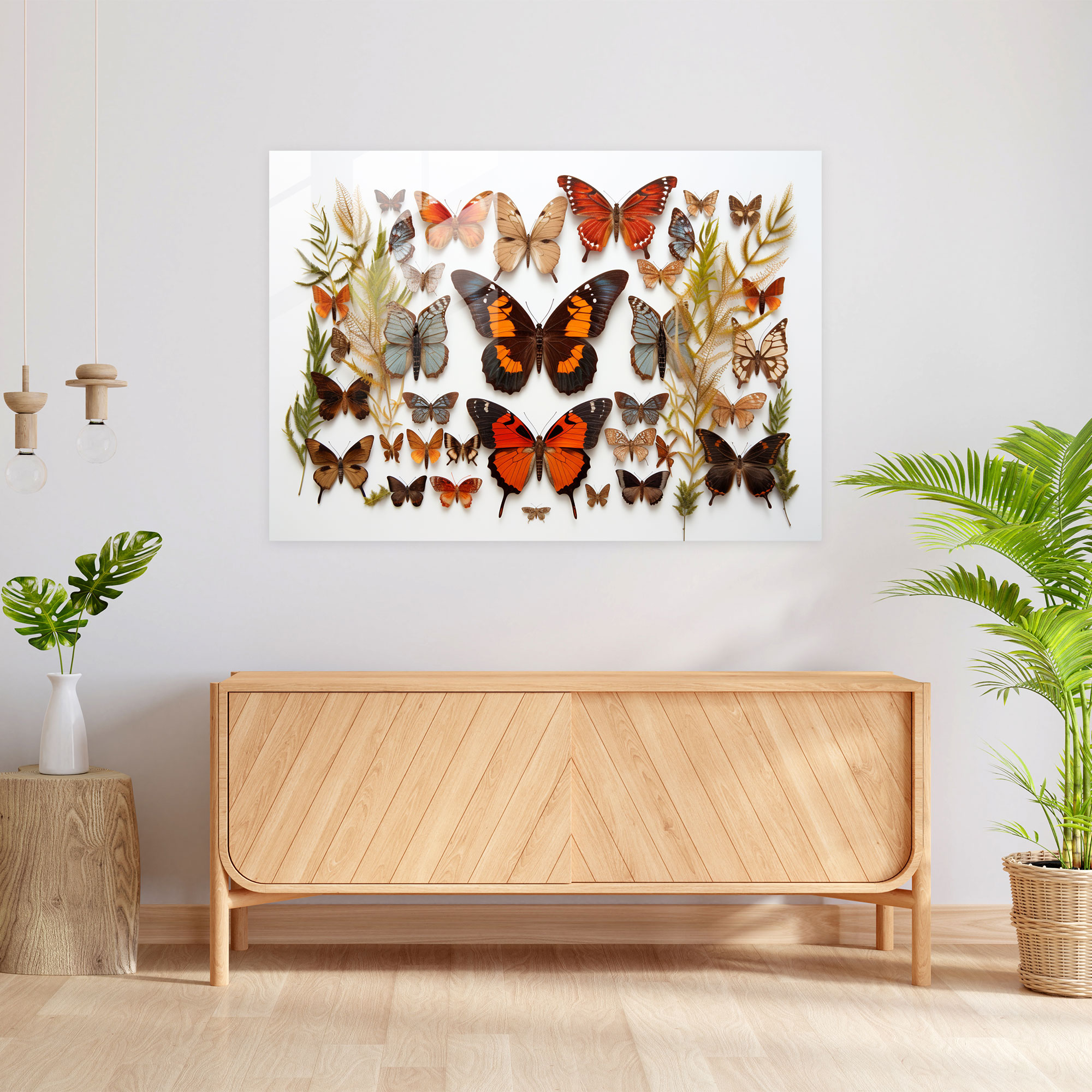 Dried Butterflies Glass Print - Dried Butterflies, Glass Art, Glass Print, Modern Art