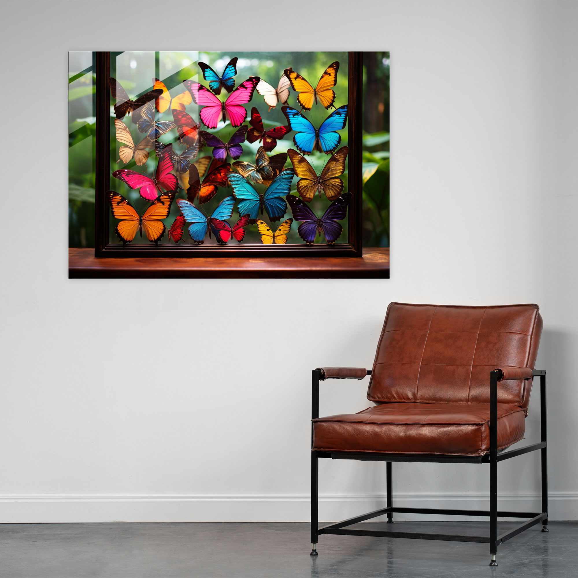 Dried Butterflies Wall Decoration - Dried Butterflies, Glass Art, Home Decoration, Dried Butterflies