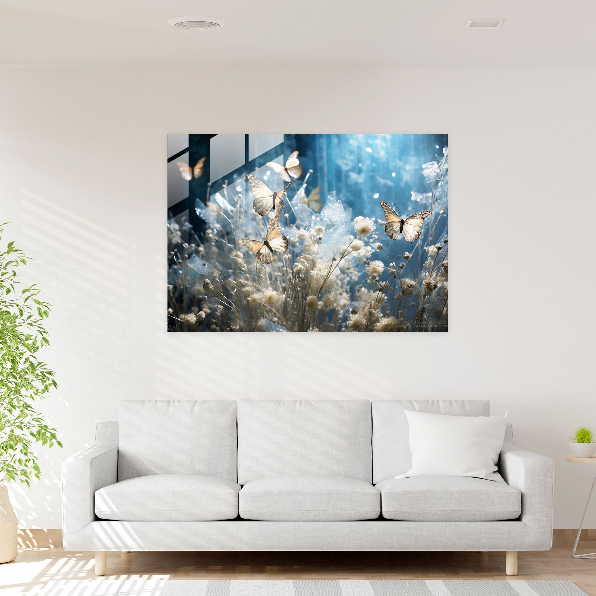 Dried Butterflies Wall Decoration - Dried Butterflies, Modern Art, Dried Butterflies Photorealistic Collection, Wall Decoration
