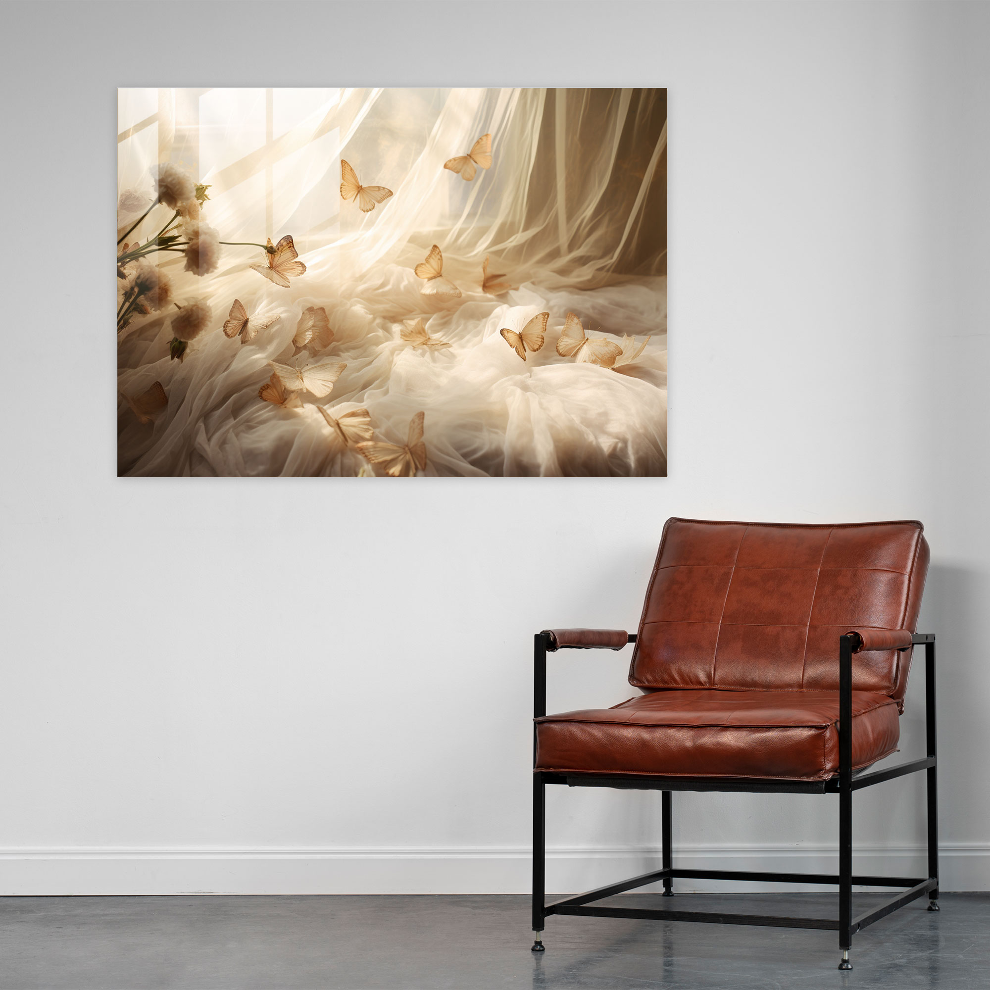 Dried Butterflies Glass Art - Dried Butterflies, Dried Butterflies Photorealistic Collection, Glass Art, Wall Decoration