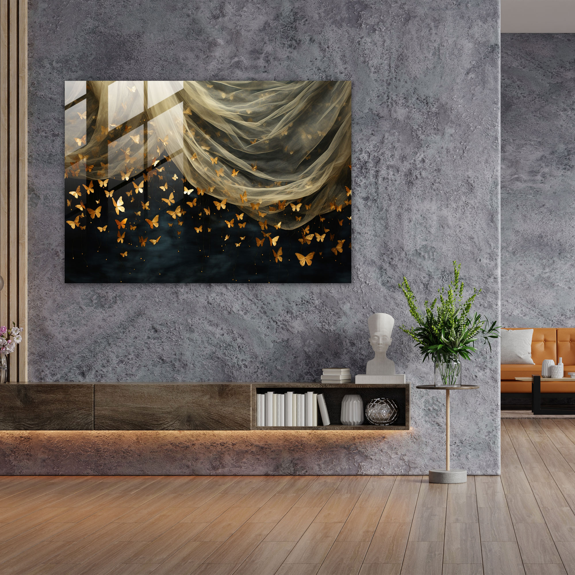 Dried Butterflies Home Decoration - Dried Butterflies, Dried Butterflies Photorealistic Collection, Glass Wall Art, Graceful Butterfly Decor