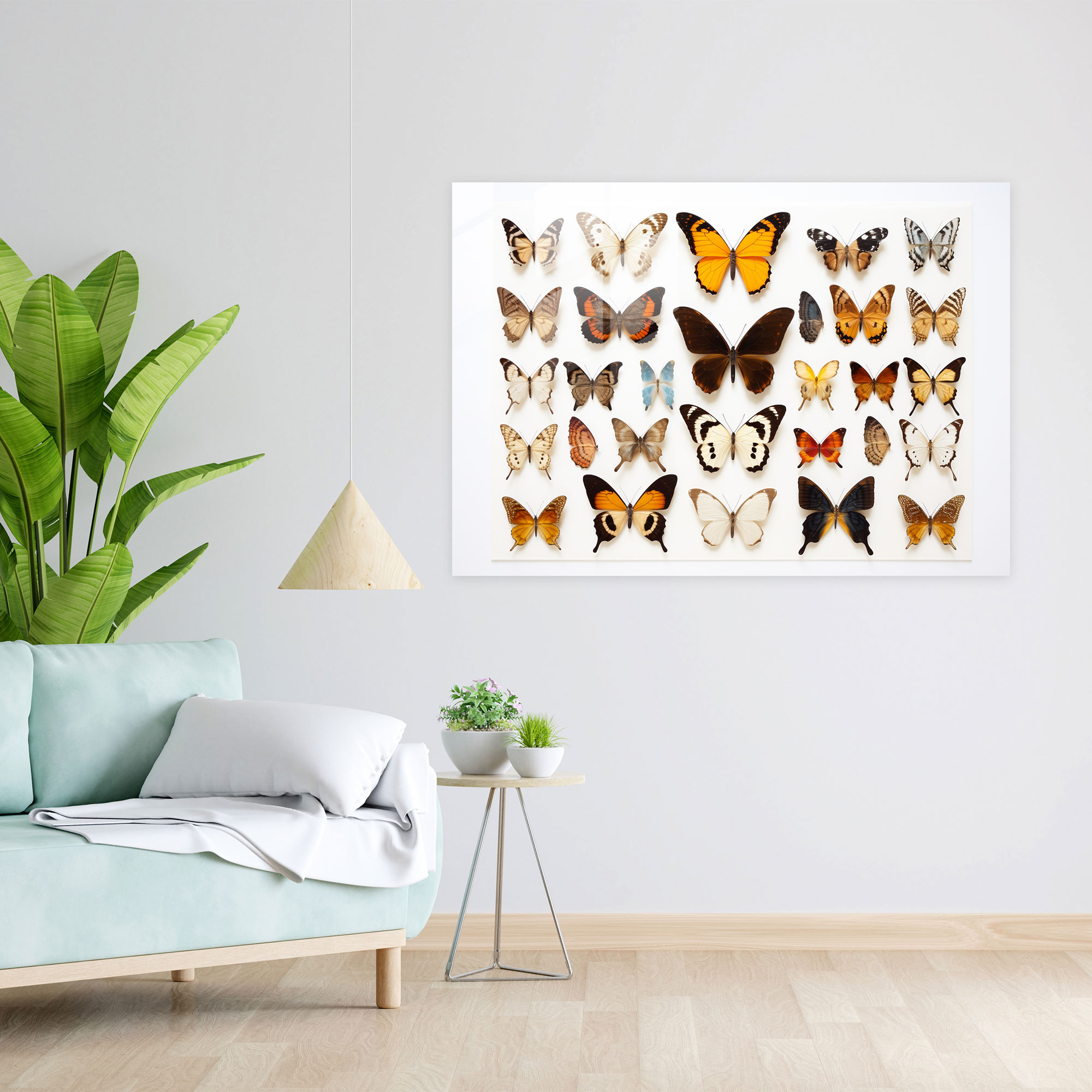 Dried Butterflies Glass Print - Dried Butterflies, Glass Print, Glass Wall Art, Dried Butterflies Photorealistic Collection