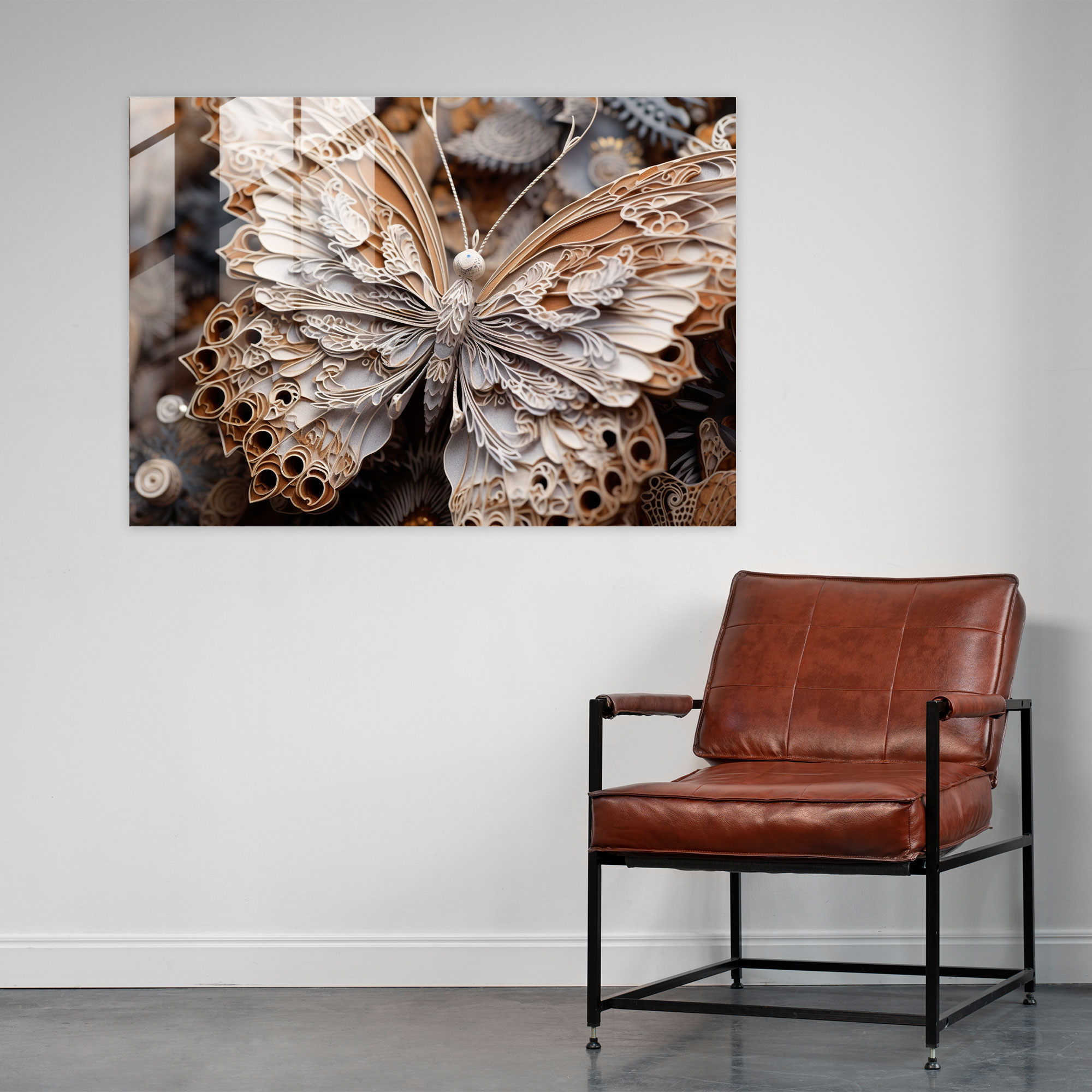 Dried Butterfly Glass Print - Dried Butterflies, Glass Print, Gallery-Worthy Display, Delicate Beauty