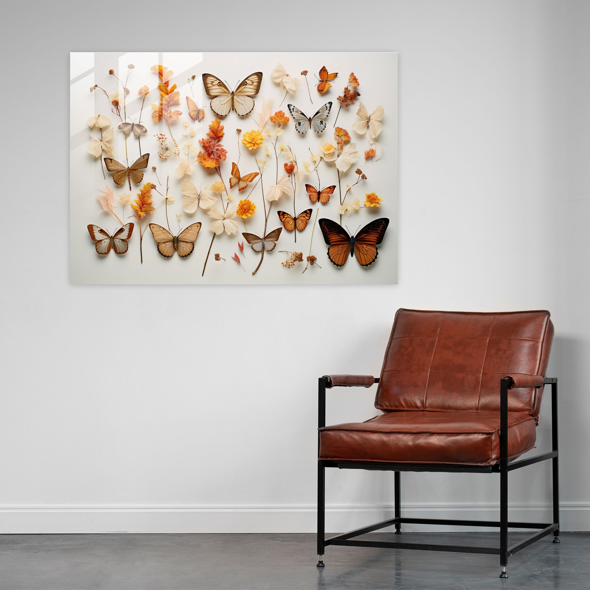 Enchanting Dried Butterflies Glass Art - Dried Butterflies, Mesmerizing, Glass Art, Captivating