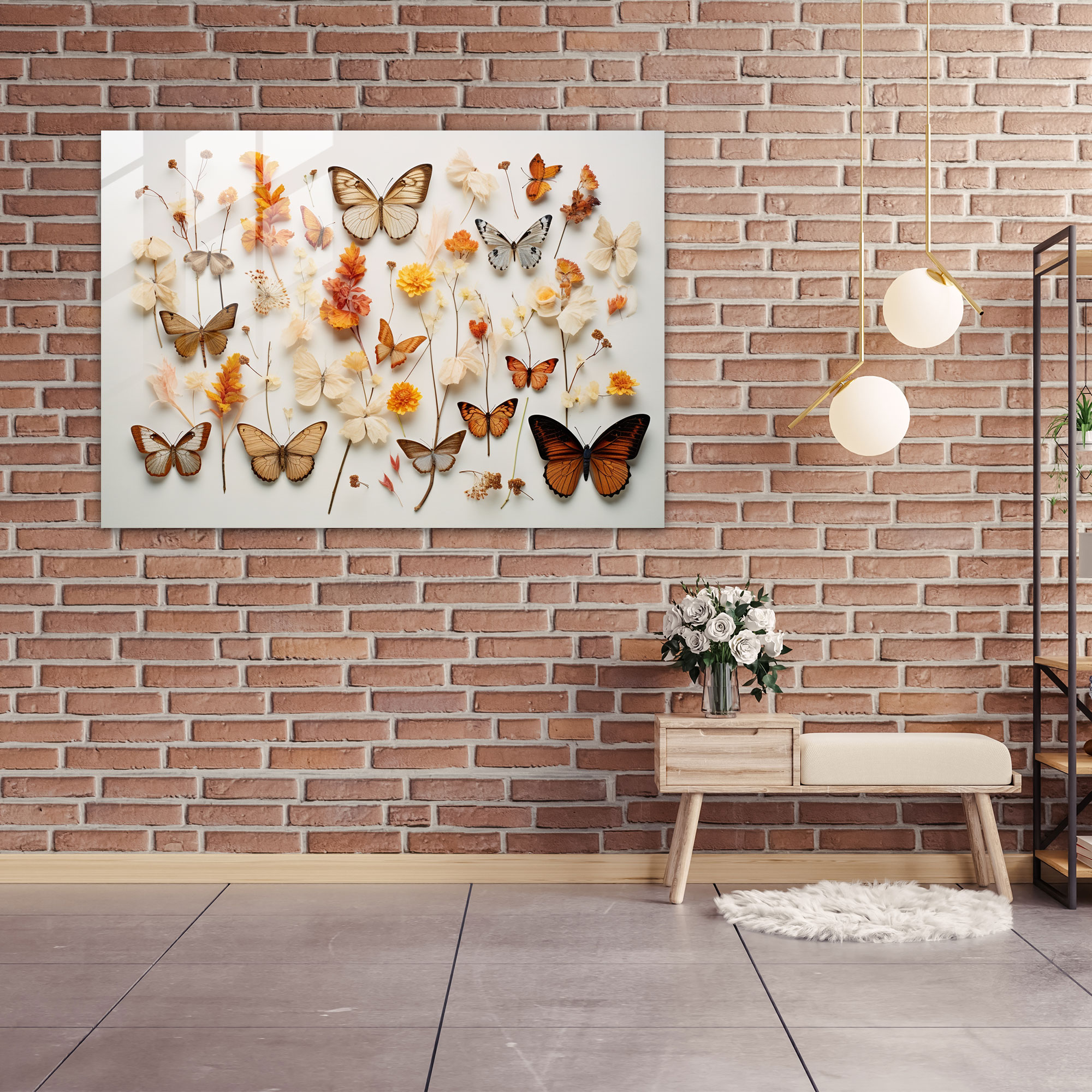 Enchanting Dried Butterflies Glass Art - Dried Butterflies, Mesmerizing, Glass Art, Captivating