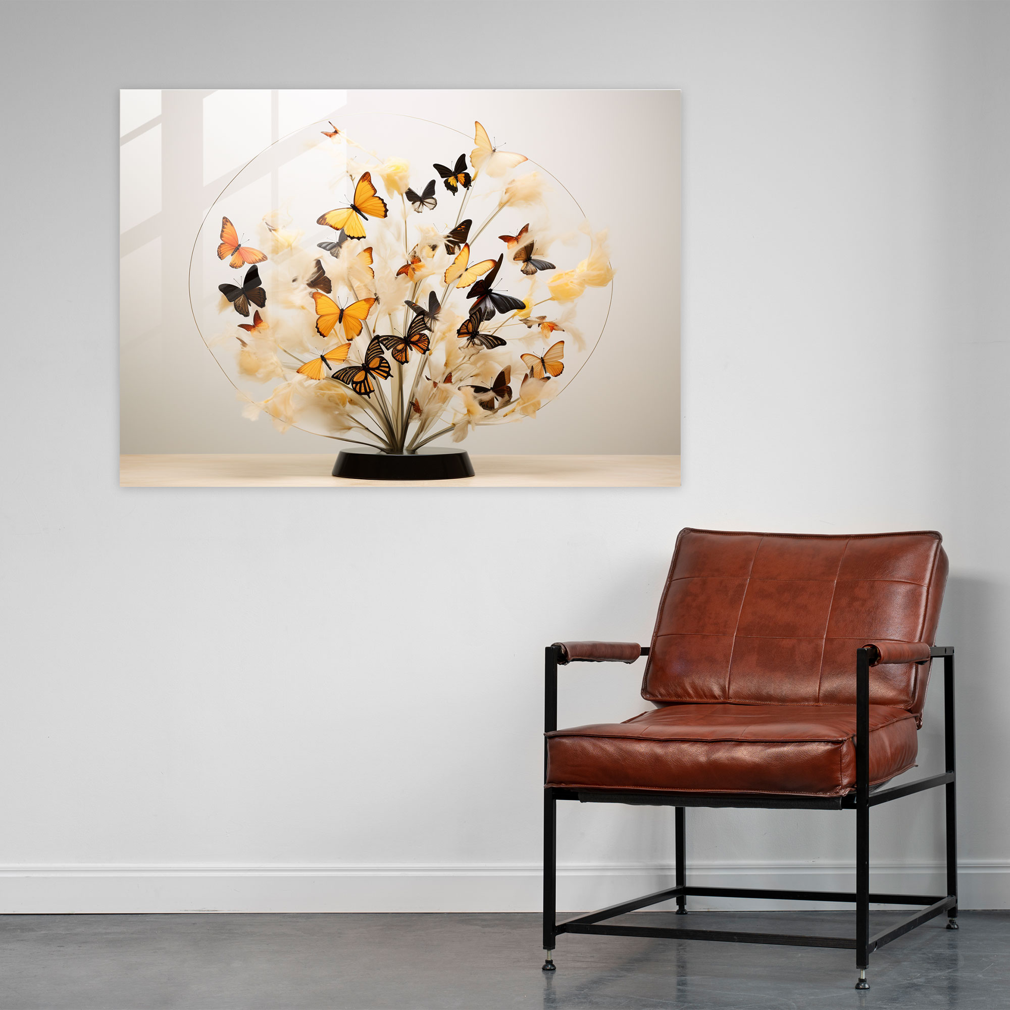 Dried Butterflies Glass Art - Dried Butterflies, Modern Art, Glass Wall Art, Glass Art