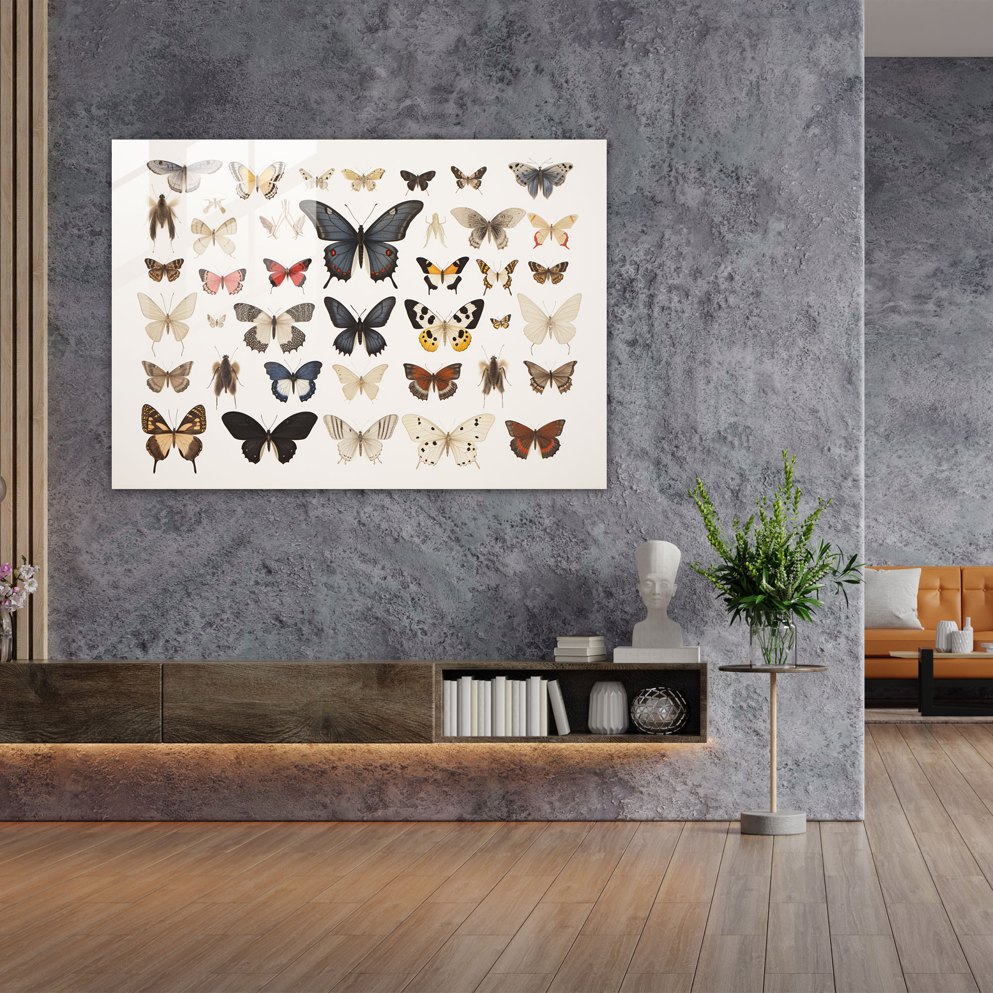 Dried Butterflies Wall Decoration - Dried Butterflies, Home Decoration, Visually Striking, Dried Butterflies Photorealistic Collection