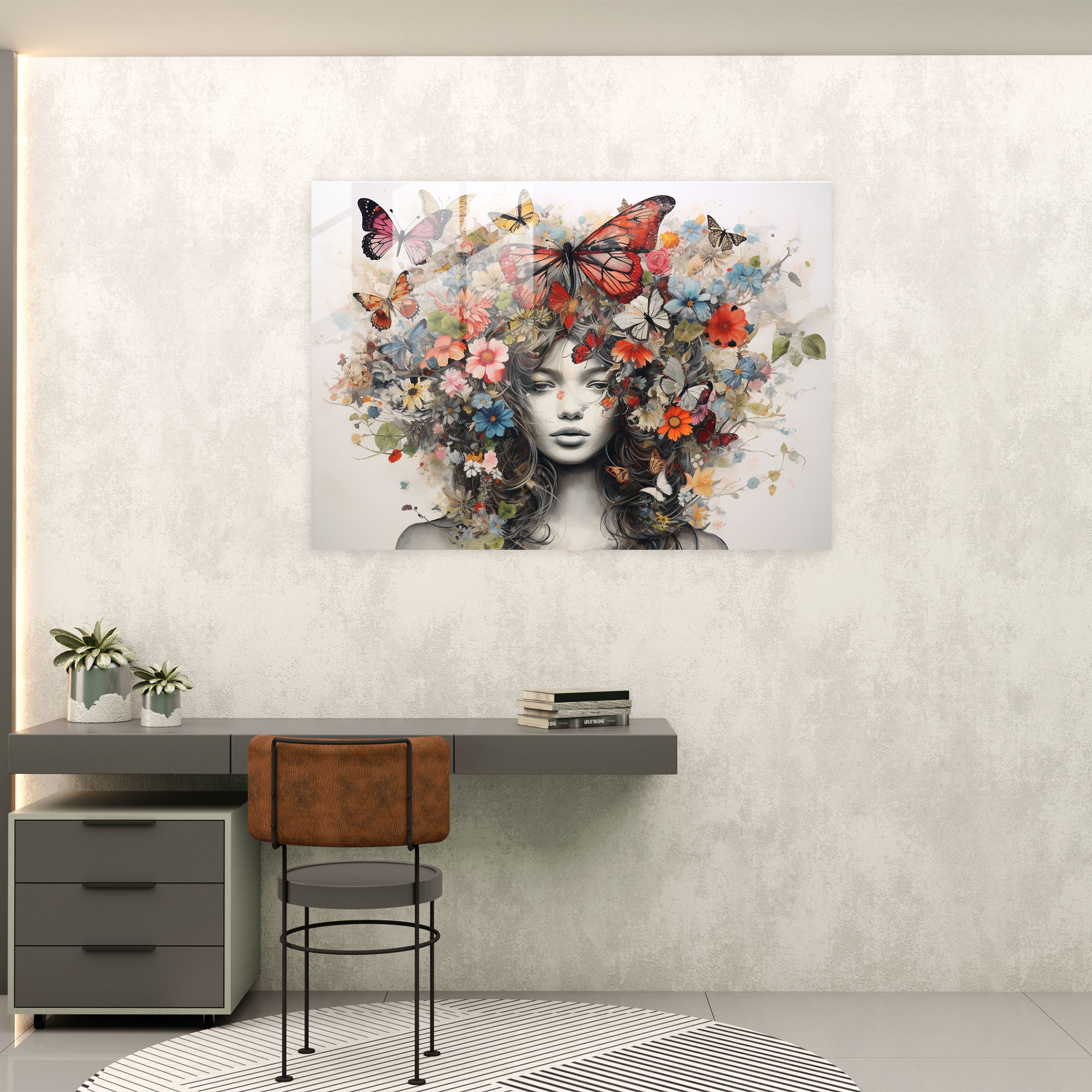 Botanical Butterflies Glass Wall Art - Dried Butterflies, Butterflies, Visually Intriguing, Botanical Elements