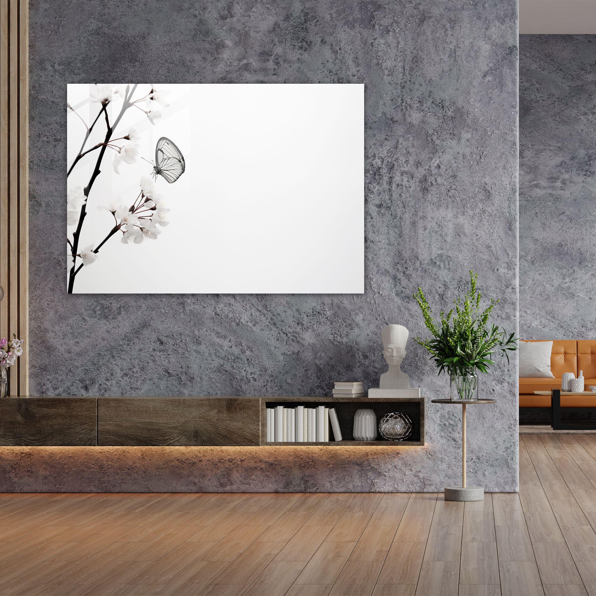 Butterfly Glass Print - Dried Butterflies, Butterflies, Tranquility, Leaf