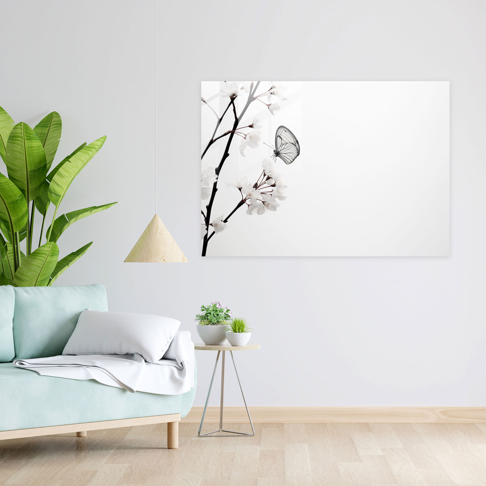 Butterfly Glass Print - Dried Butterflies, Butterflies, Tranquility, Leaf