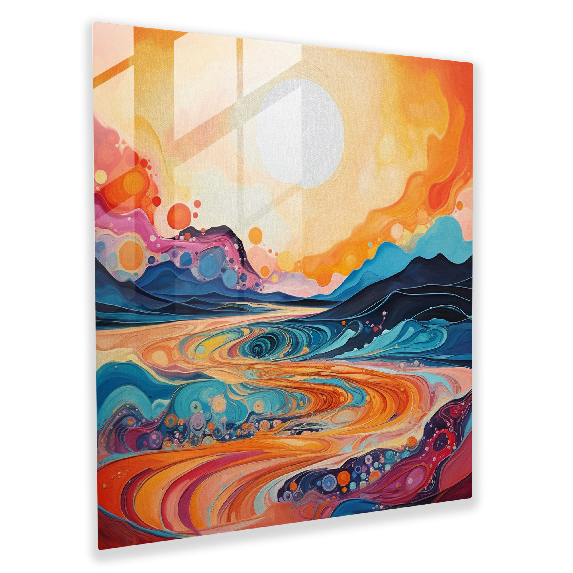 Desert Dreams Glass Print - Desert, Wall Decoration, Modern Art, Glass Art