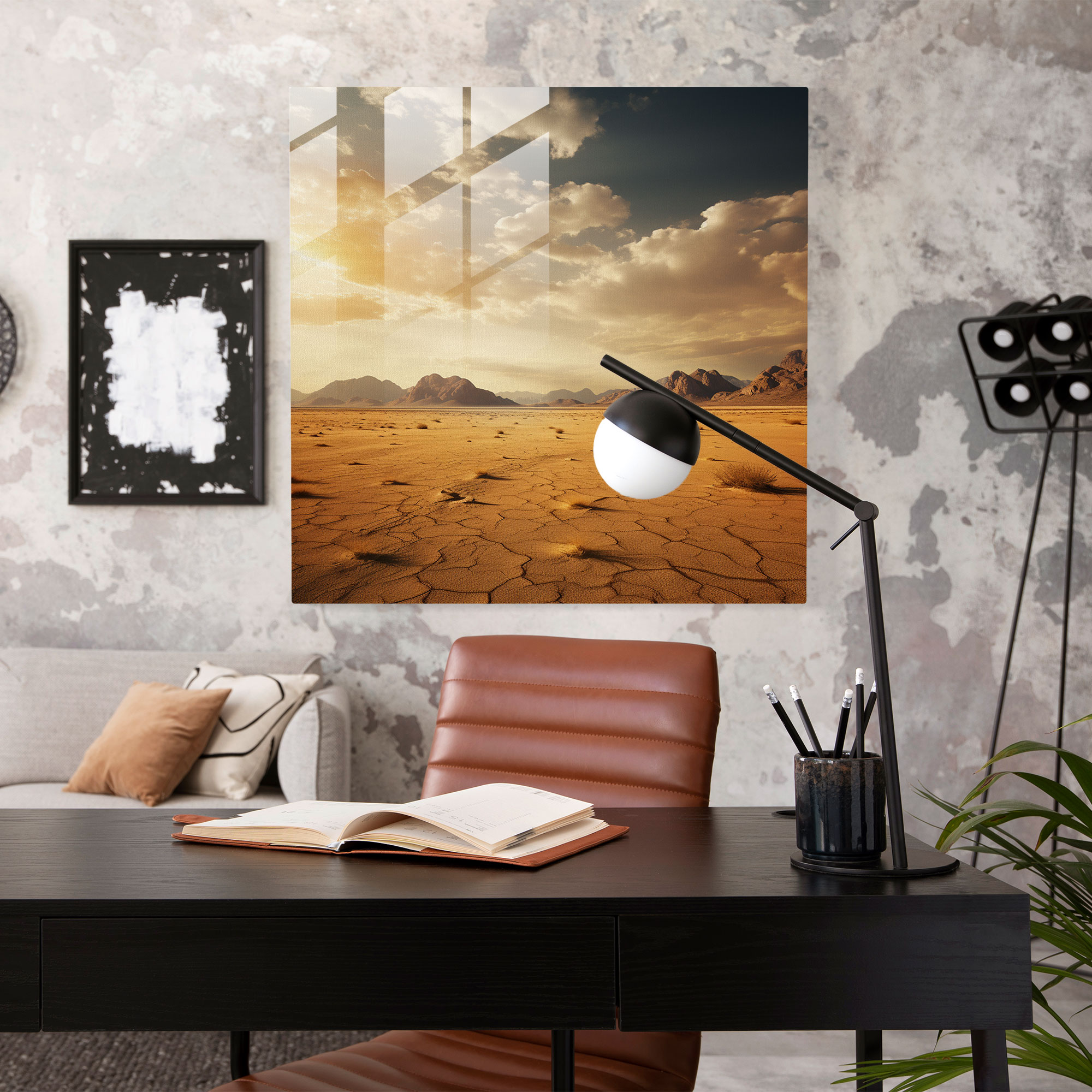 Serenity In The Sand Glass Print - Desert, Home Decoration, Desert Landscape Photograph, Wall Decoration