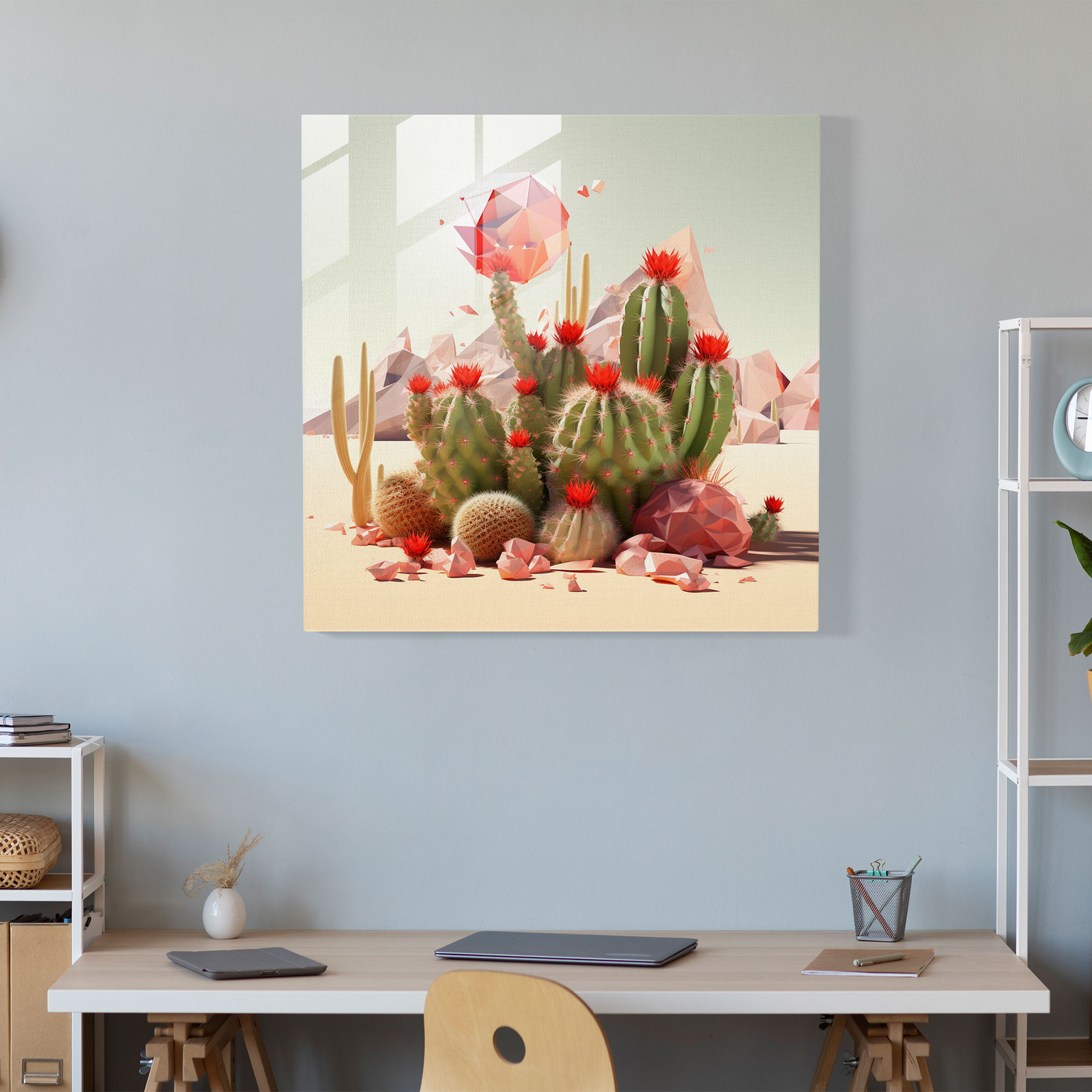 Desert Oasis Glass Print - Desert, Modern Art, Home Decoration, Wall Decoration