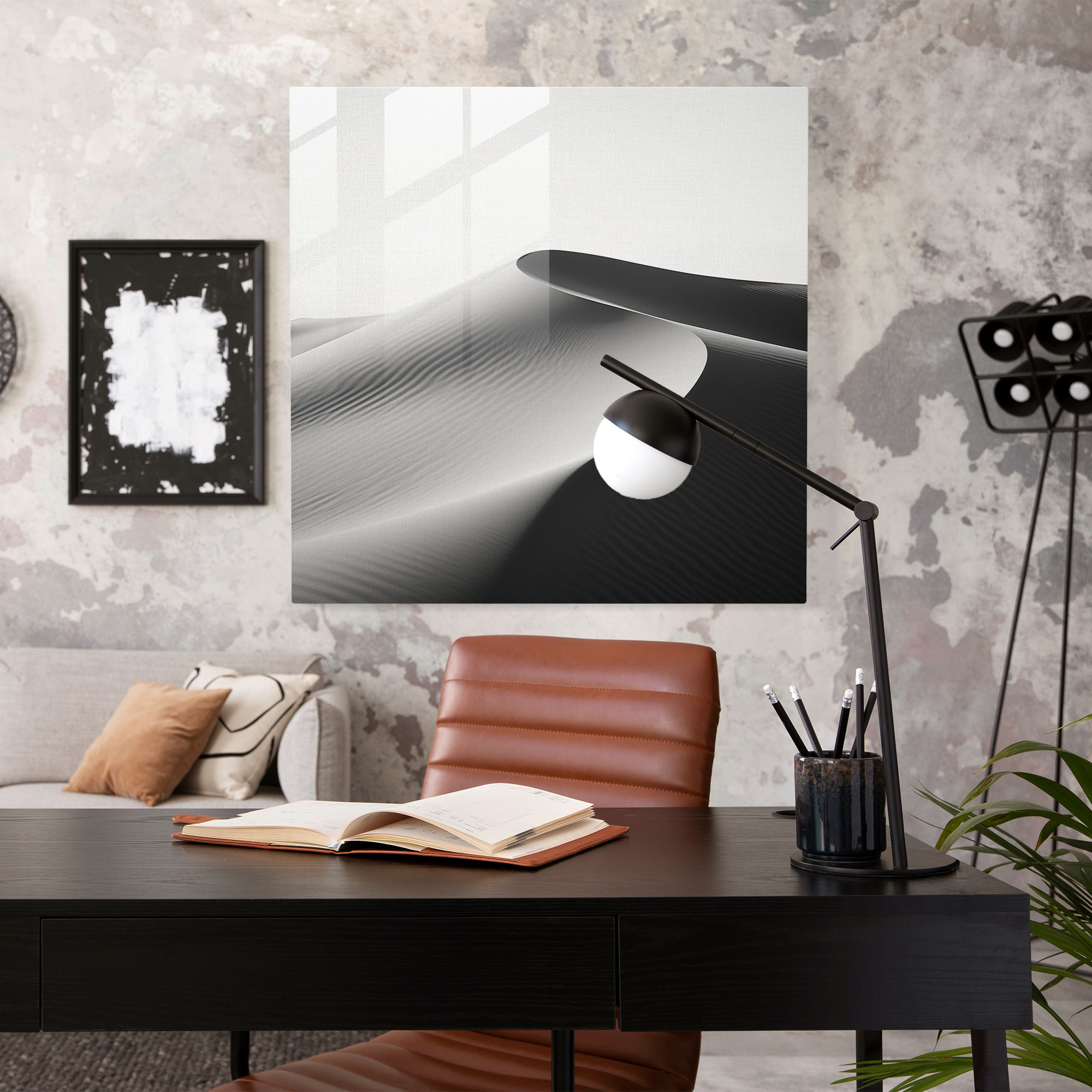 Harmony In The Sands Glass Print - Desert, Harmony In The Sands Glass Print, Home Decoration, Minimalist Design