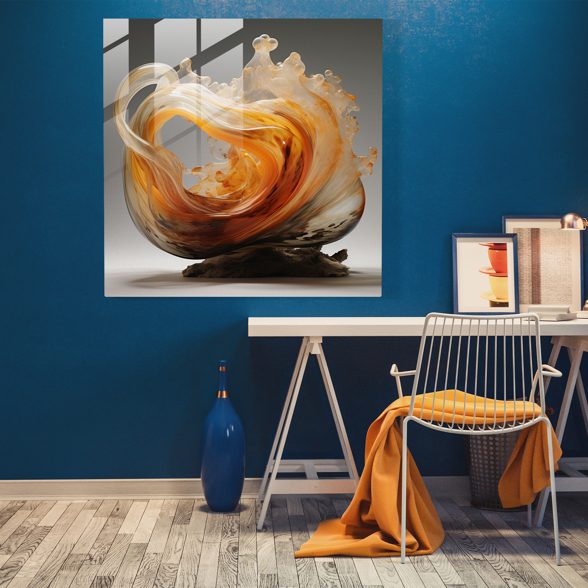Sandstorm Illusion Glass Print - Desert, Home Decoration, Glass Wall Art, Glass Art