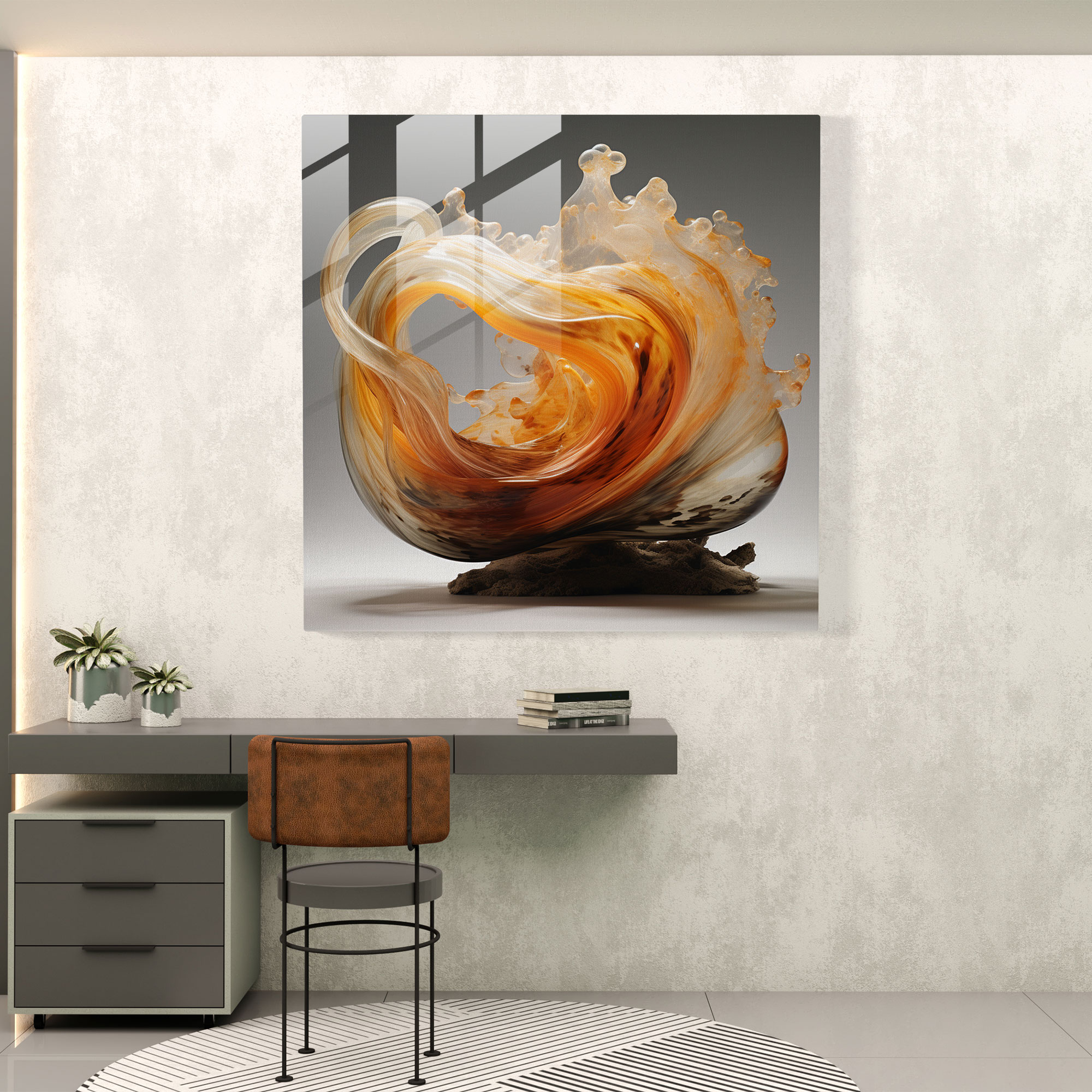 Sandstorm Illusion Glass Print - Desert, Home Decoration, Glass Wall Art, Glass Art