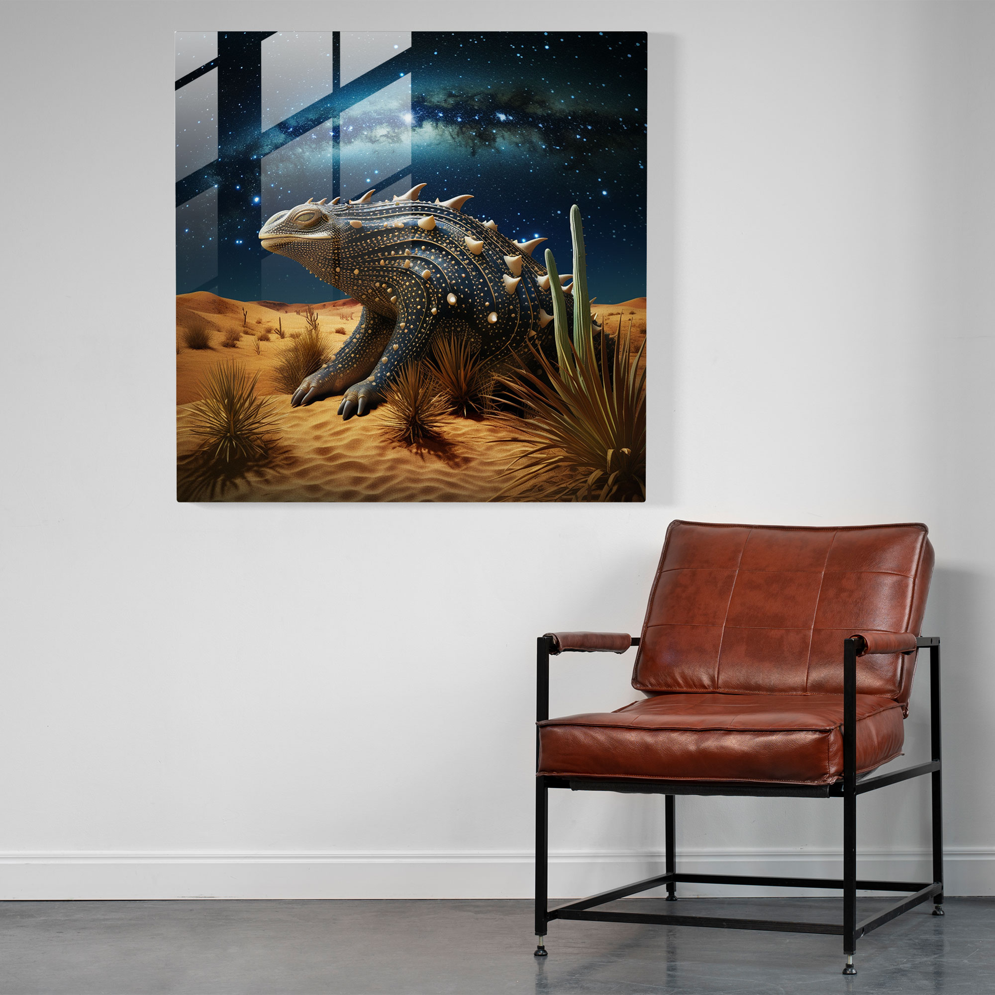 Starry Desert Dreams Glass Print - Desert, Glass Wall Art, Starry Desert Dreams Glass Print, Starry Night Sky