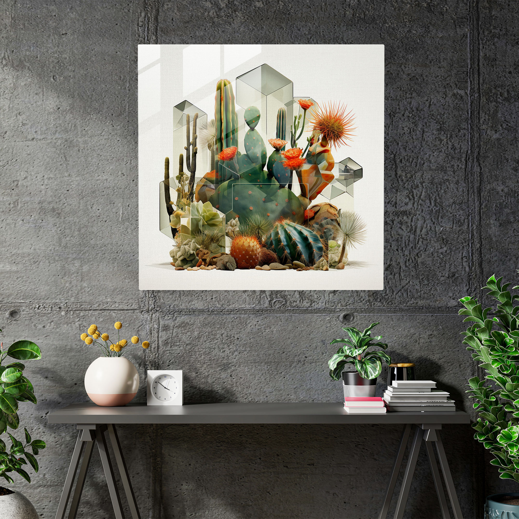 Desert Mosaic Glass Print - Desert, Fauna, Glass Print, Desert