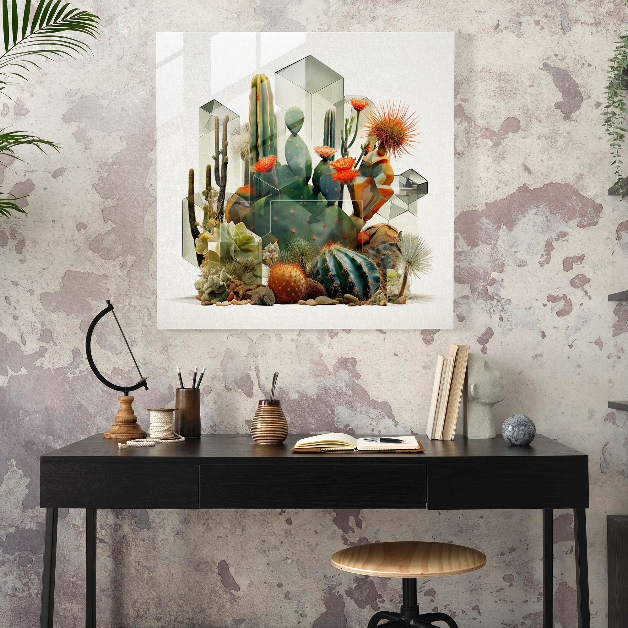 Desert Mosaic Glass Print - Desert, Fauna, Glass Print, Desert