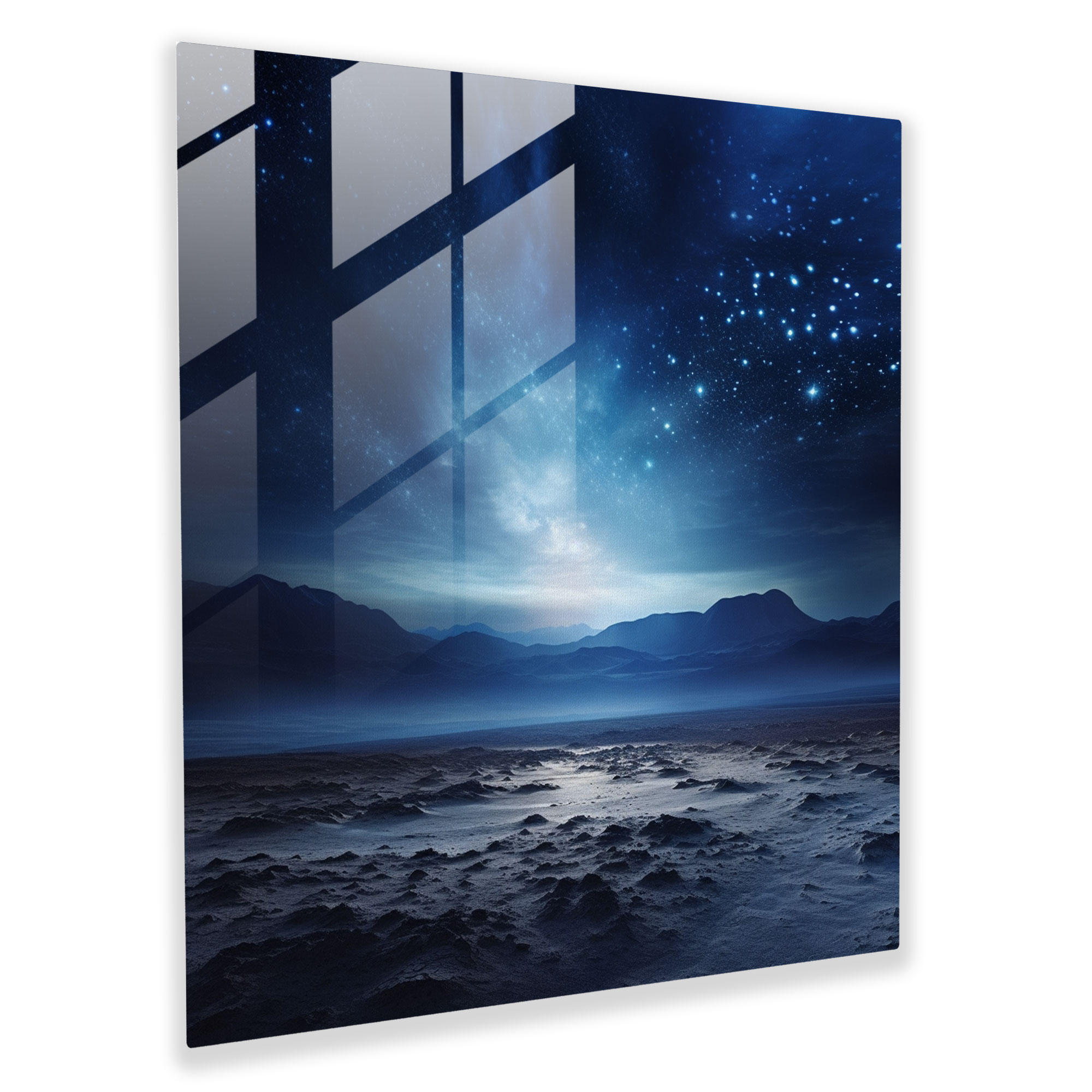 Desert Stargaze Glass Print - Desert, Glass Wall Art, Wall Decoration, Glass Art