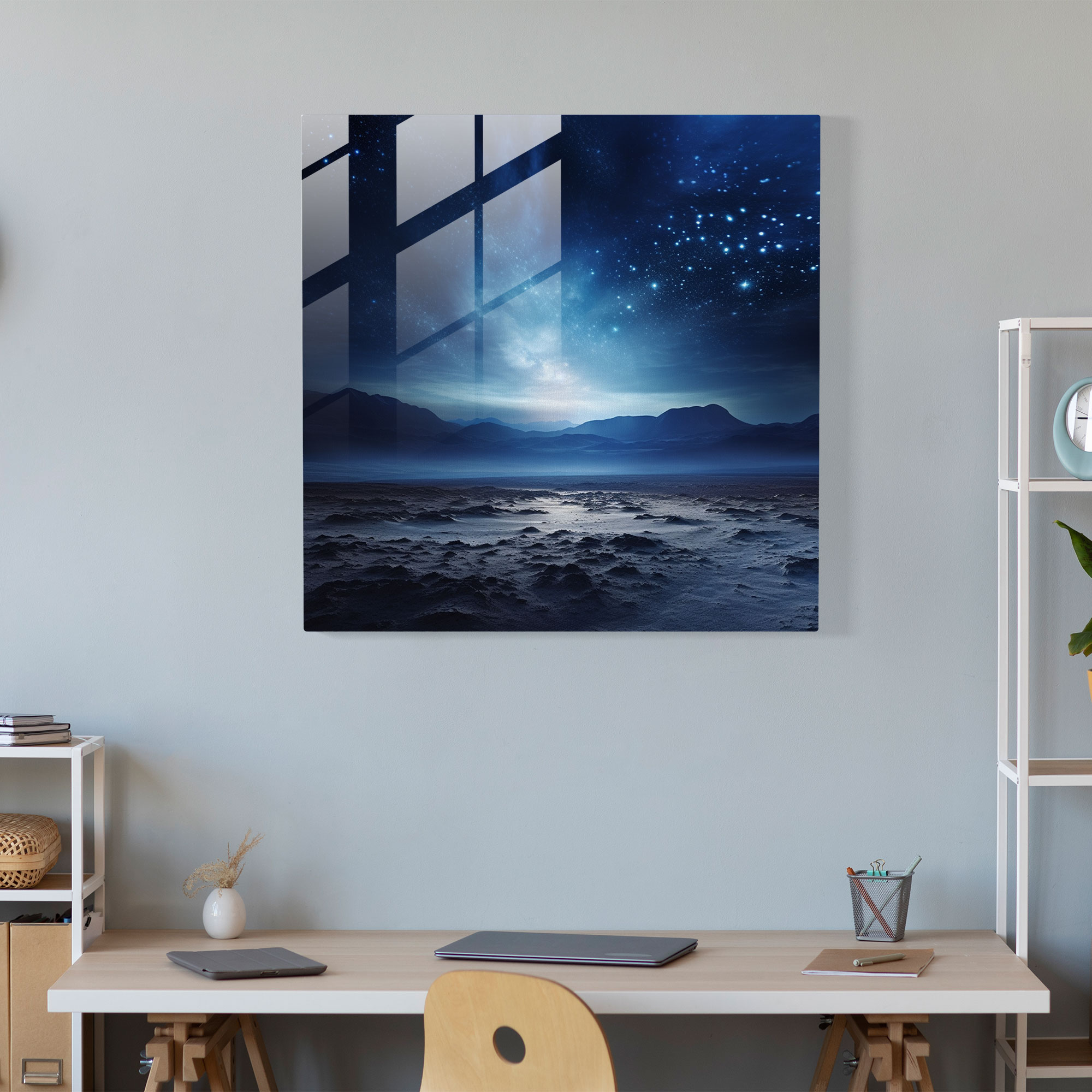Desert Stargaze Glass Print - Desert, Glass Wall Art, Wall Decoration, Glass Art