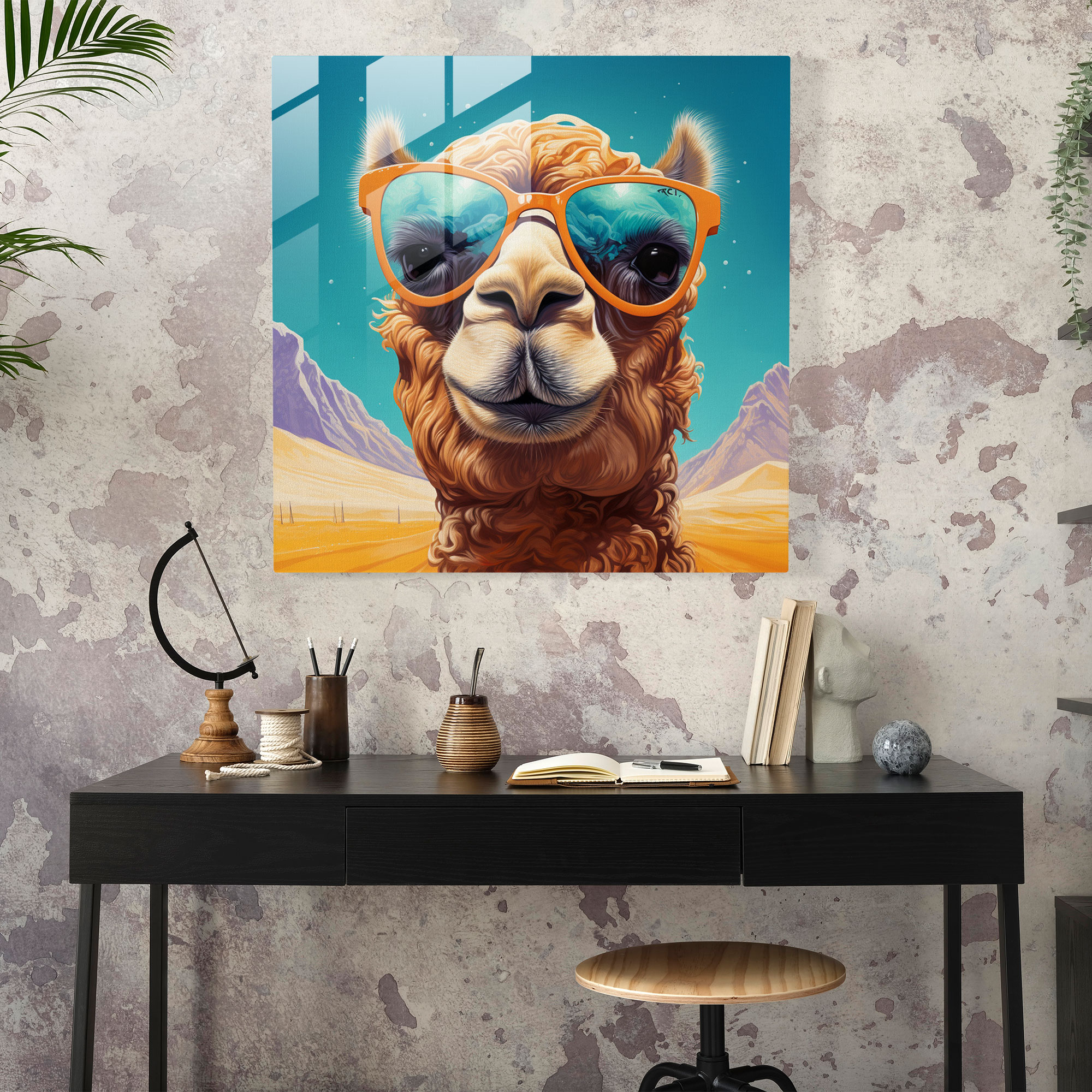 Desert Oasis Glass Print - Desert, Humor, Glass Wall Art, Home Decoration