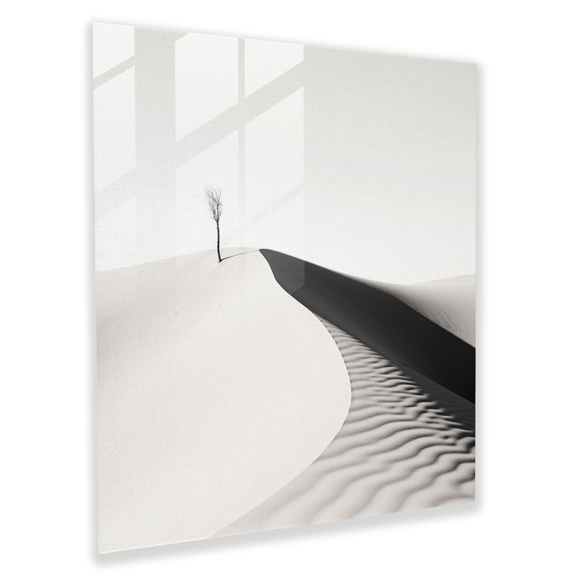 Desert Serenity Glass Print - Desert, Wall Decoration, Home Decoration, Sandy Dunes