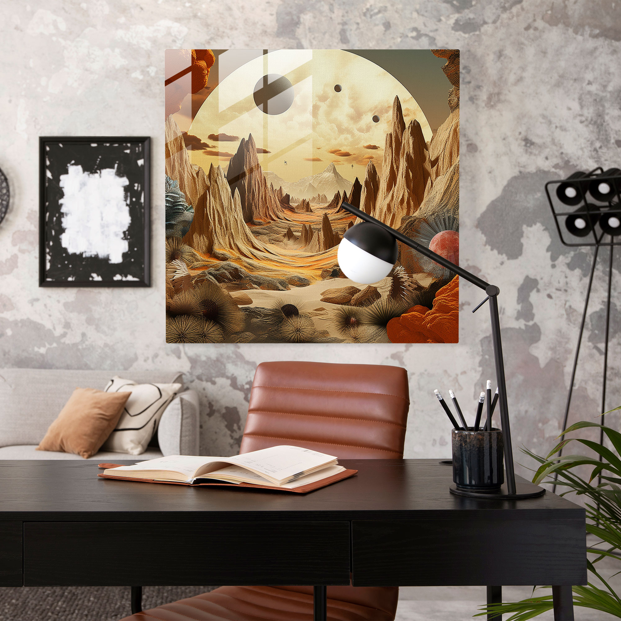 Desert Dreamscape Glass Print - Desert, Wall Decoration, Desert Scene, Desert