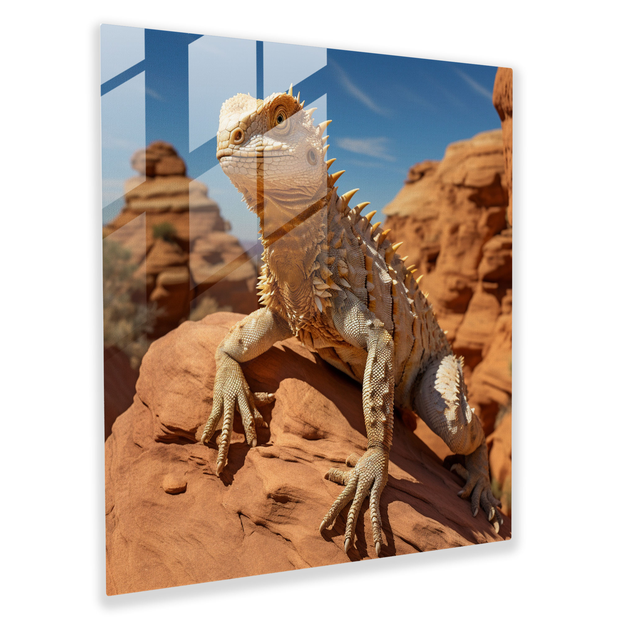 Desert Camo Glass Print - Desert, Lifelike, Desert Rock Formation, Glass Art