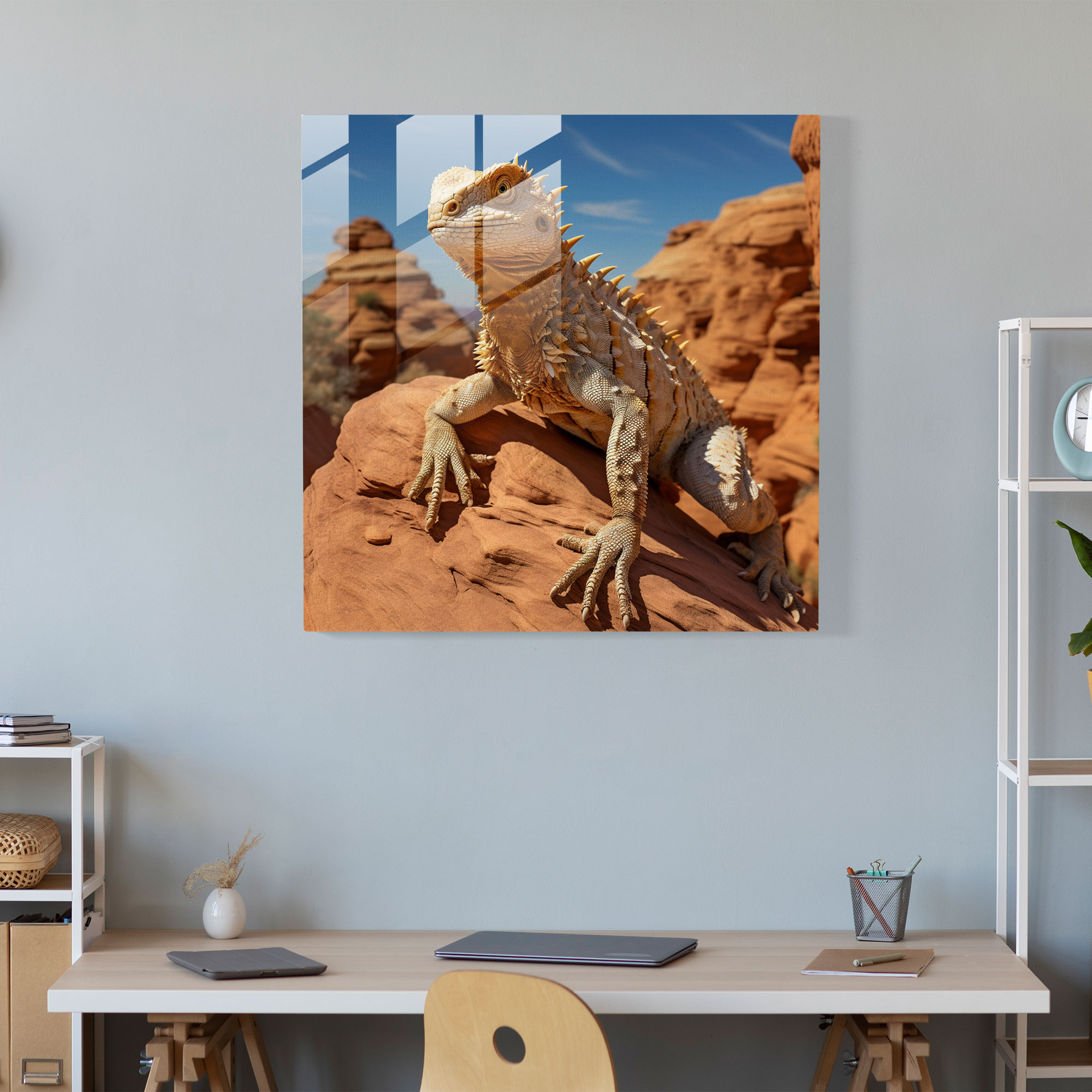 Desert Camo Glass Print - Desert, Lifelike, Desert Rock Formation, Glass Art